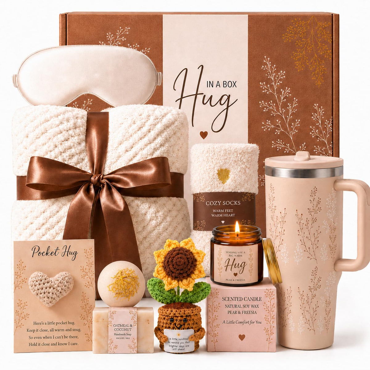 CUISH Get Well Soon Gifts for Women, Self Care Package with Blanket & Tumbler – product photo (Sets &amp; Kits)