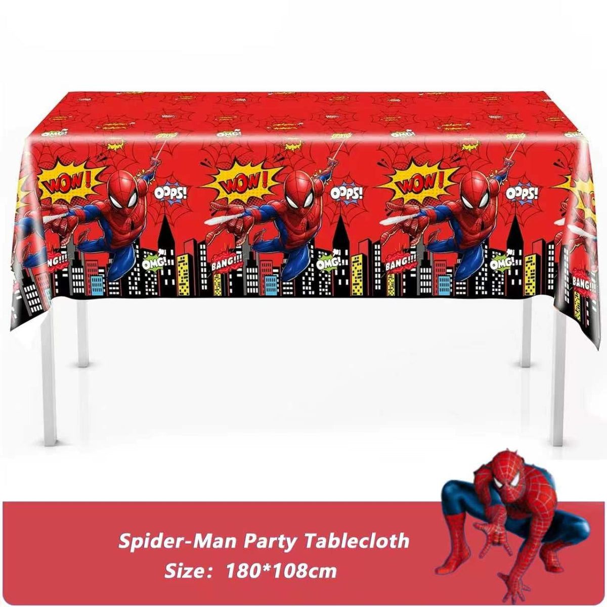 IKTMGFS 118 Pcs Spider Birthday Party Supplies Set, Spider Theme: 1Banner, 20Cups, 6Hanging Swirls, 30(Spoons+Forks+Kniv