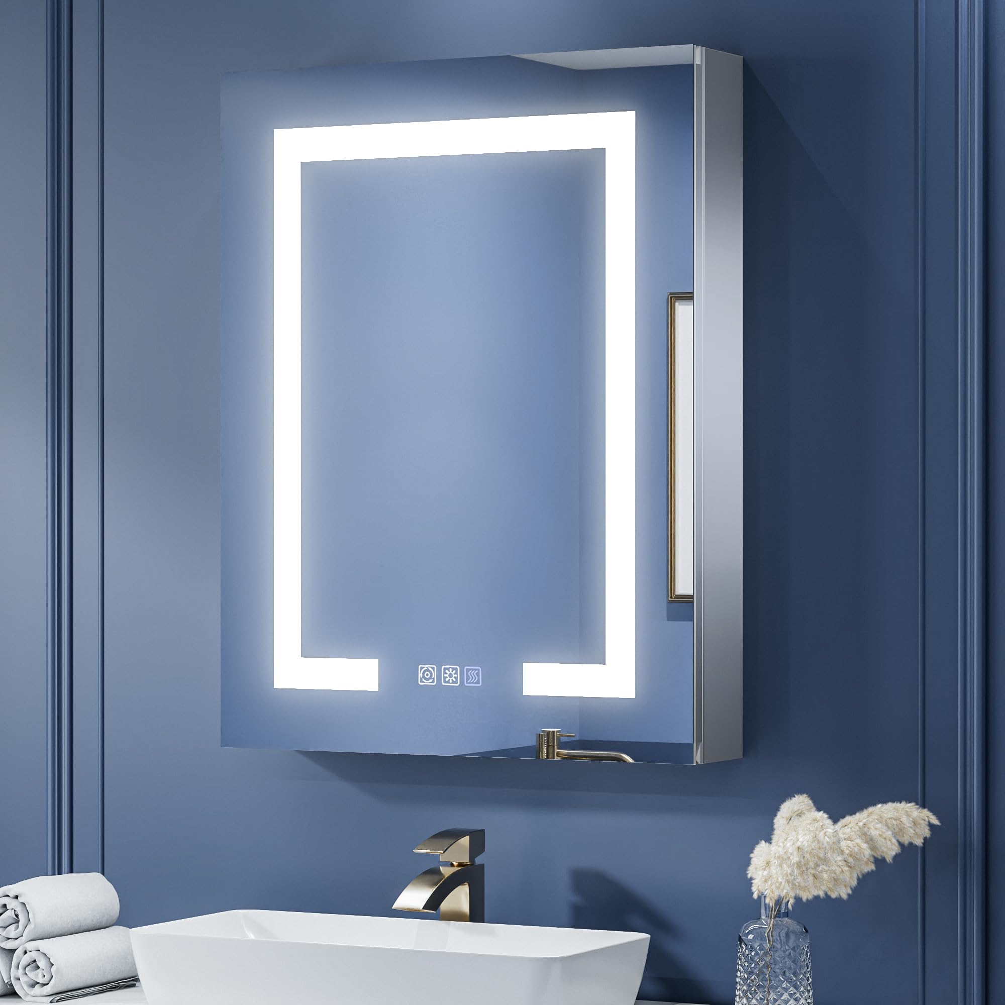 ExBrite LED Lighted Bathroom Medicine Cabinet with Mirror, 24 x - Product Imagery