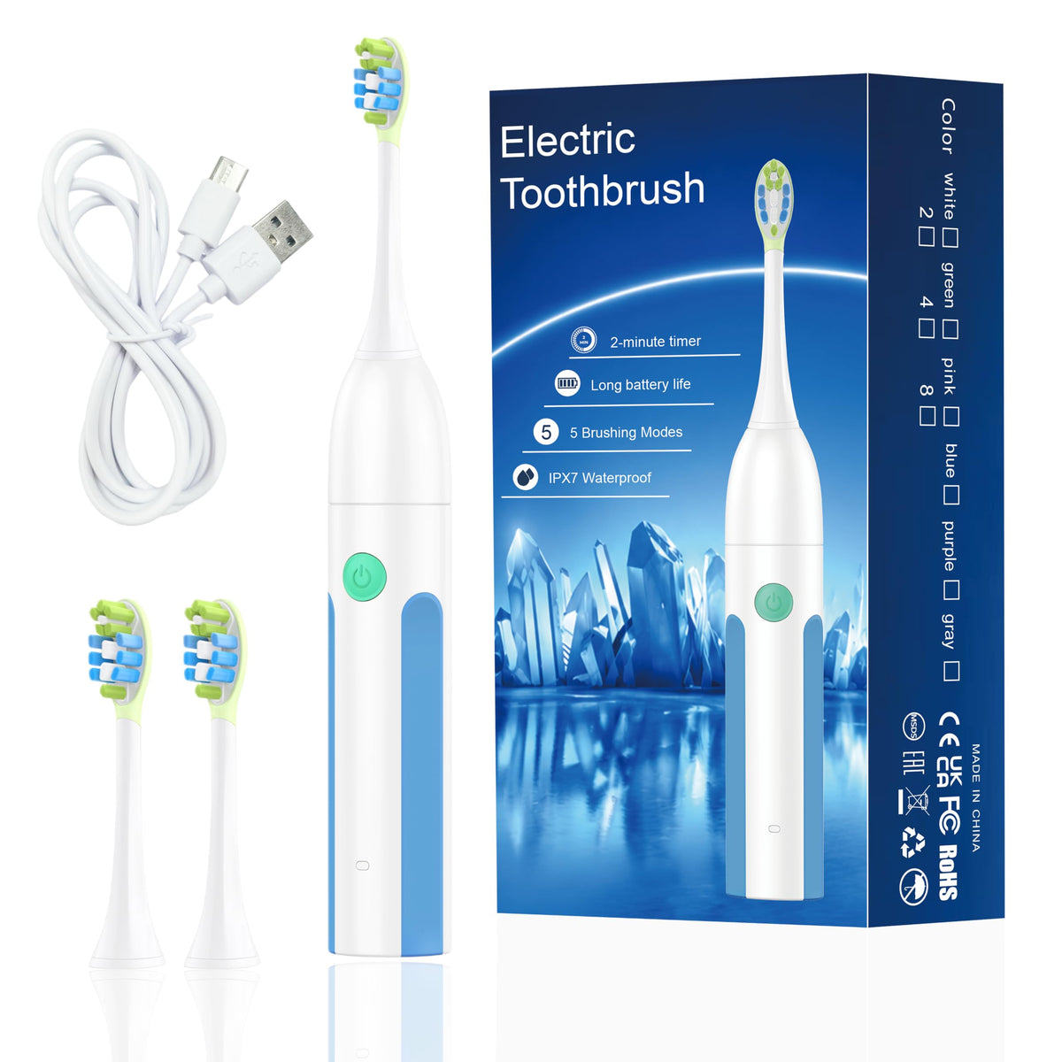 Sonic Rechargeable Electric Toothbrush for Adults IPX7 - Premium Selection Official Imagery - 1
