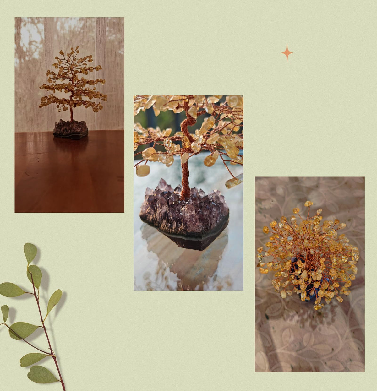 Natural Citrine Tree of Life Handmade Copper Wire Crystal - HauLife Official Imagery - 7