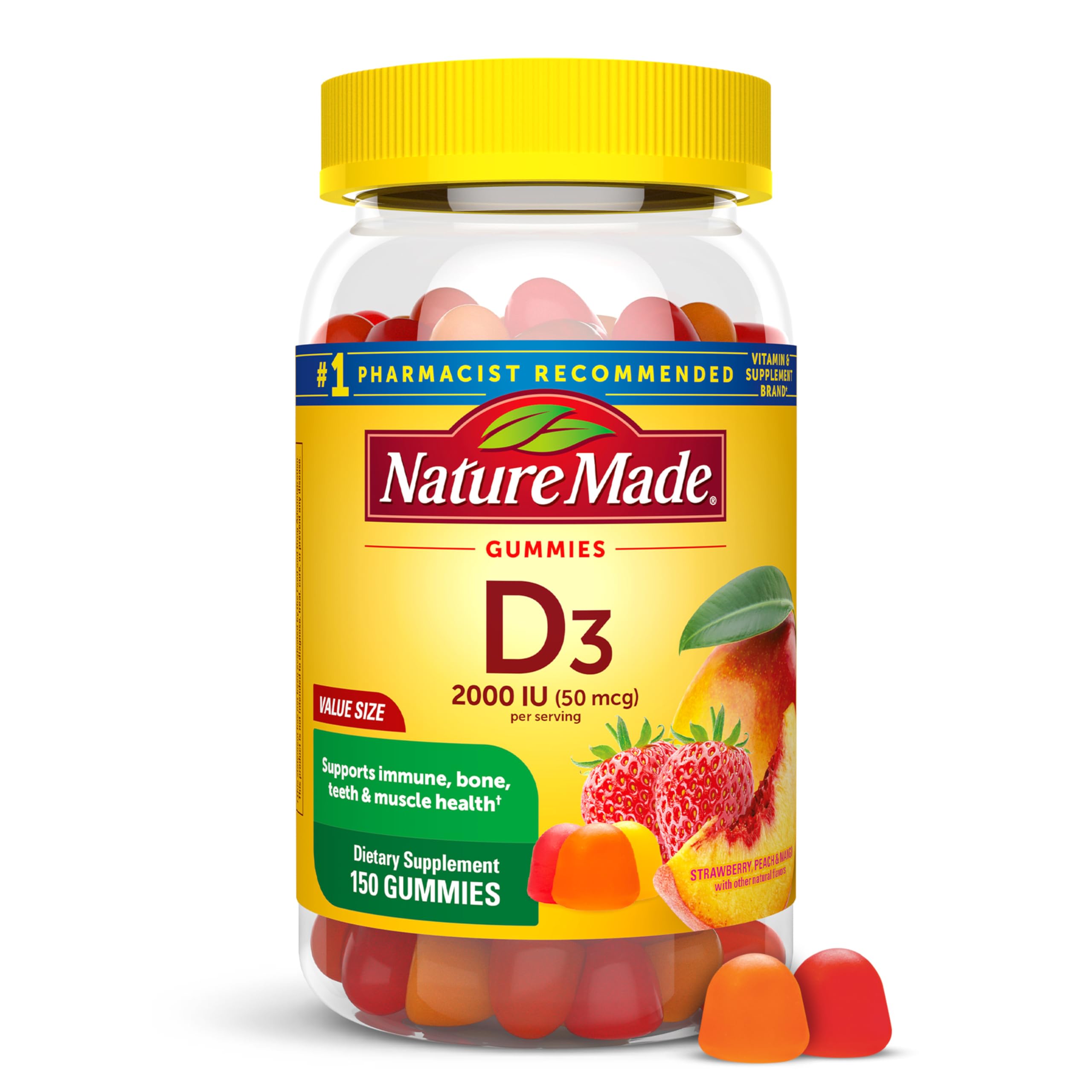 Nature Made Vitamin D3 2000 IU (50 mcg) per Serving, 150 Vitamin - Product Imagery
