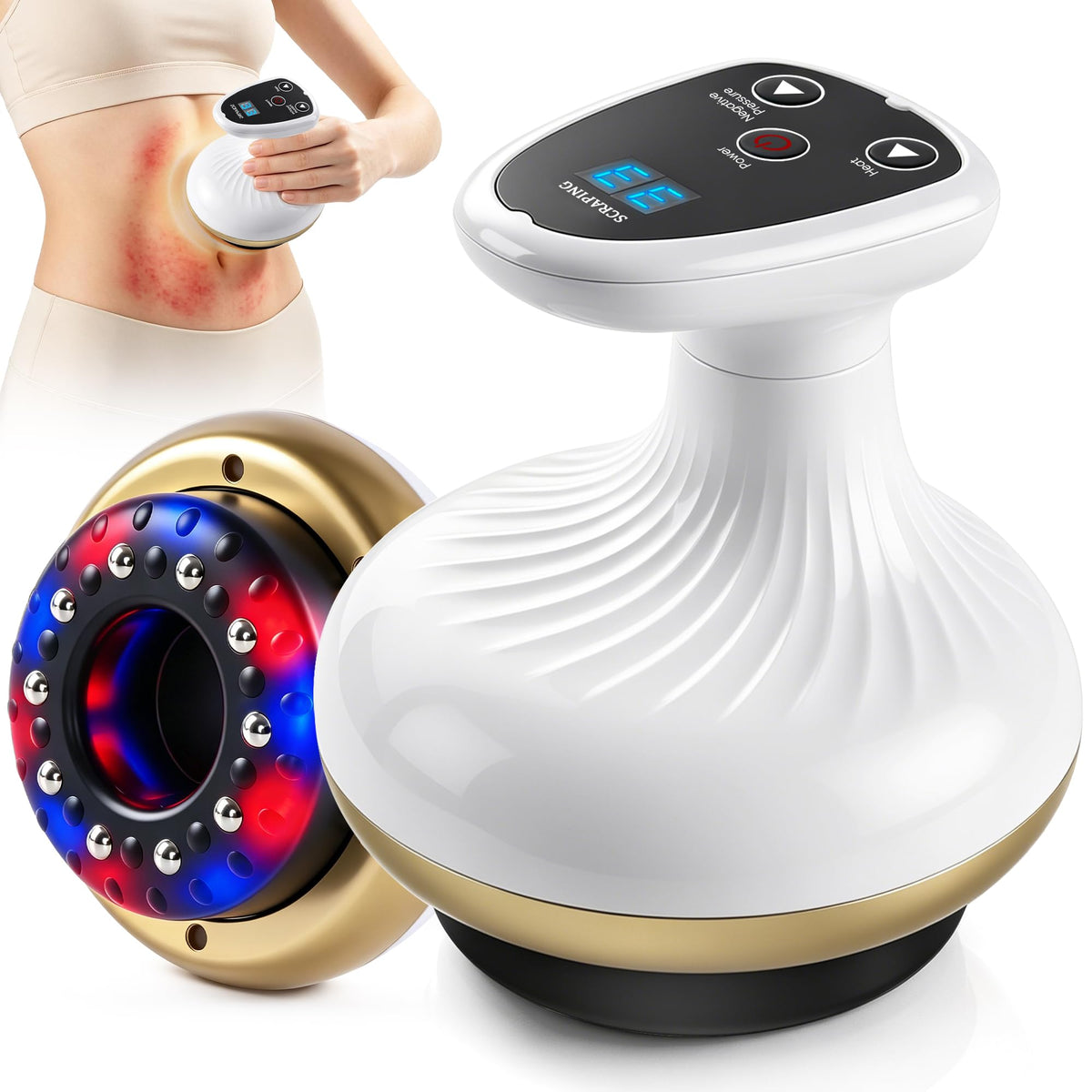Kixvogy Cellulite Remover & Cellulite Massager Tool for Skin & Muscle Care, White – White, Acrylonitrile Butadiene Styre