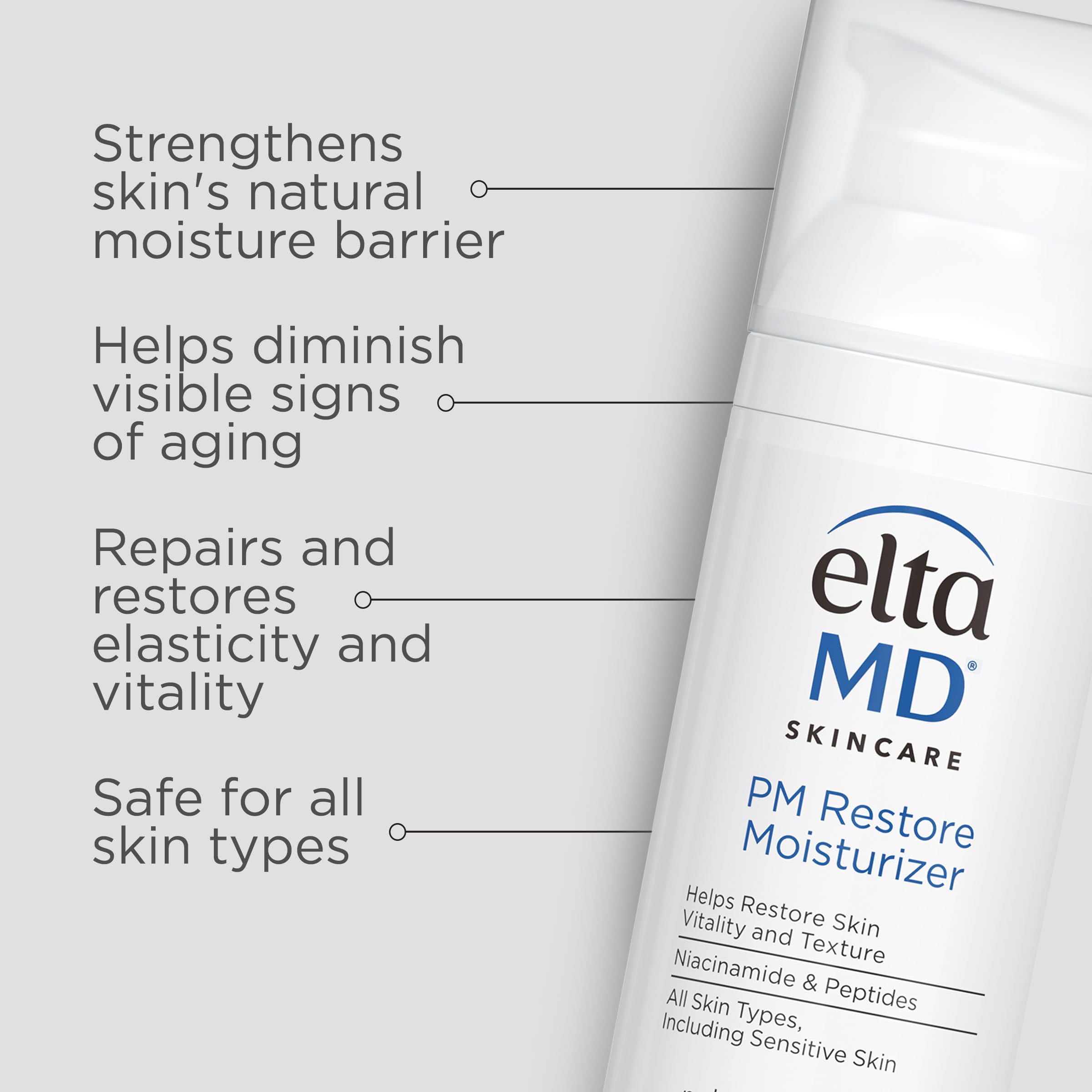 EltaMD PM Restore Night Moisturizer Face Cream, For All Skin Types, 1.7 oz