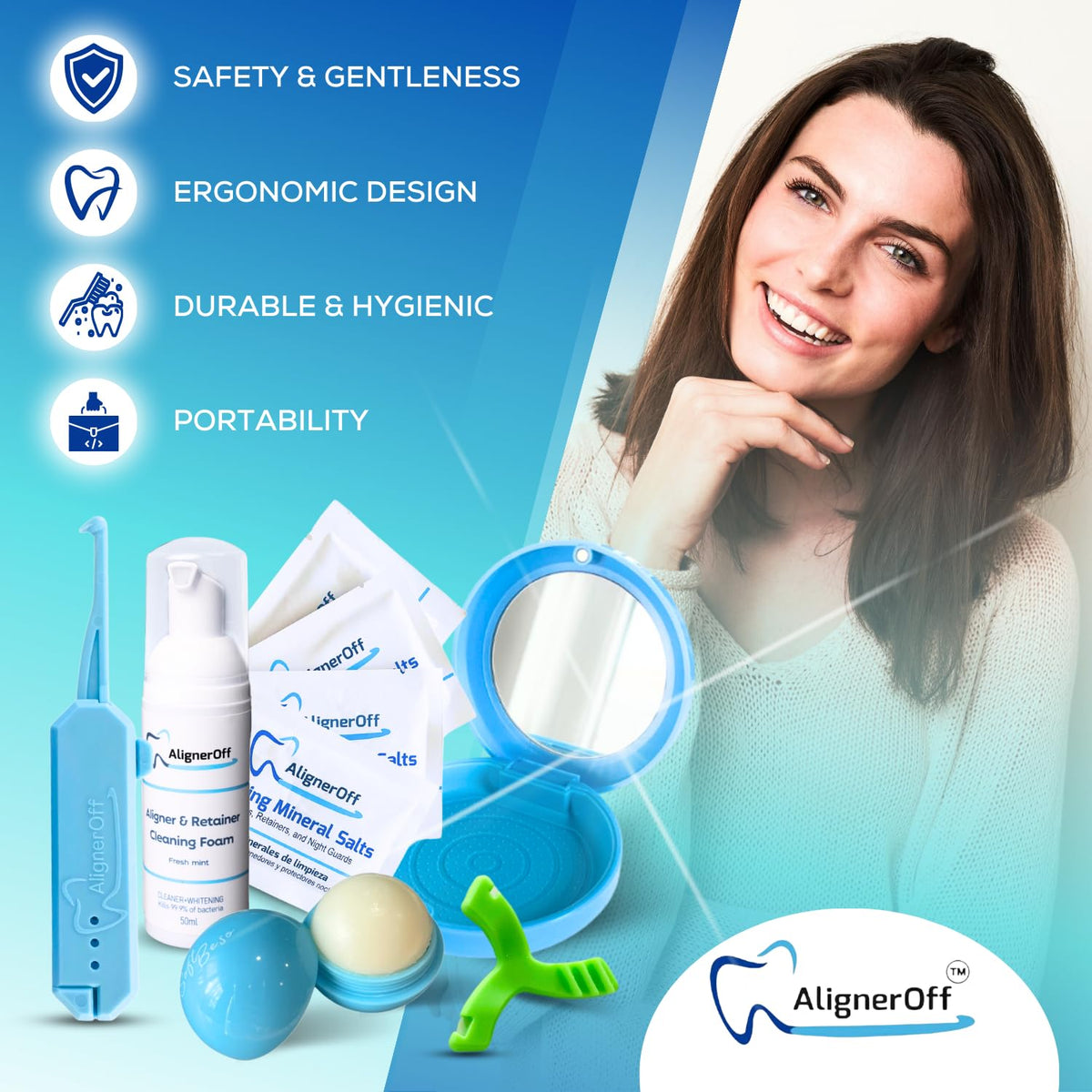 Dental Kits 6 Piece Oral Care Set with Aligner Removal Tool - AlignerOff Official Imagery - 8