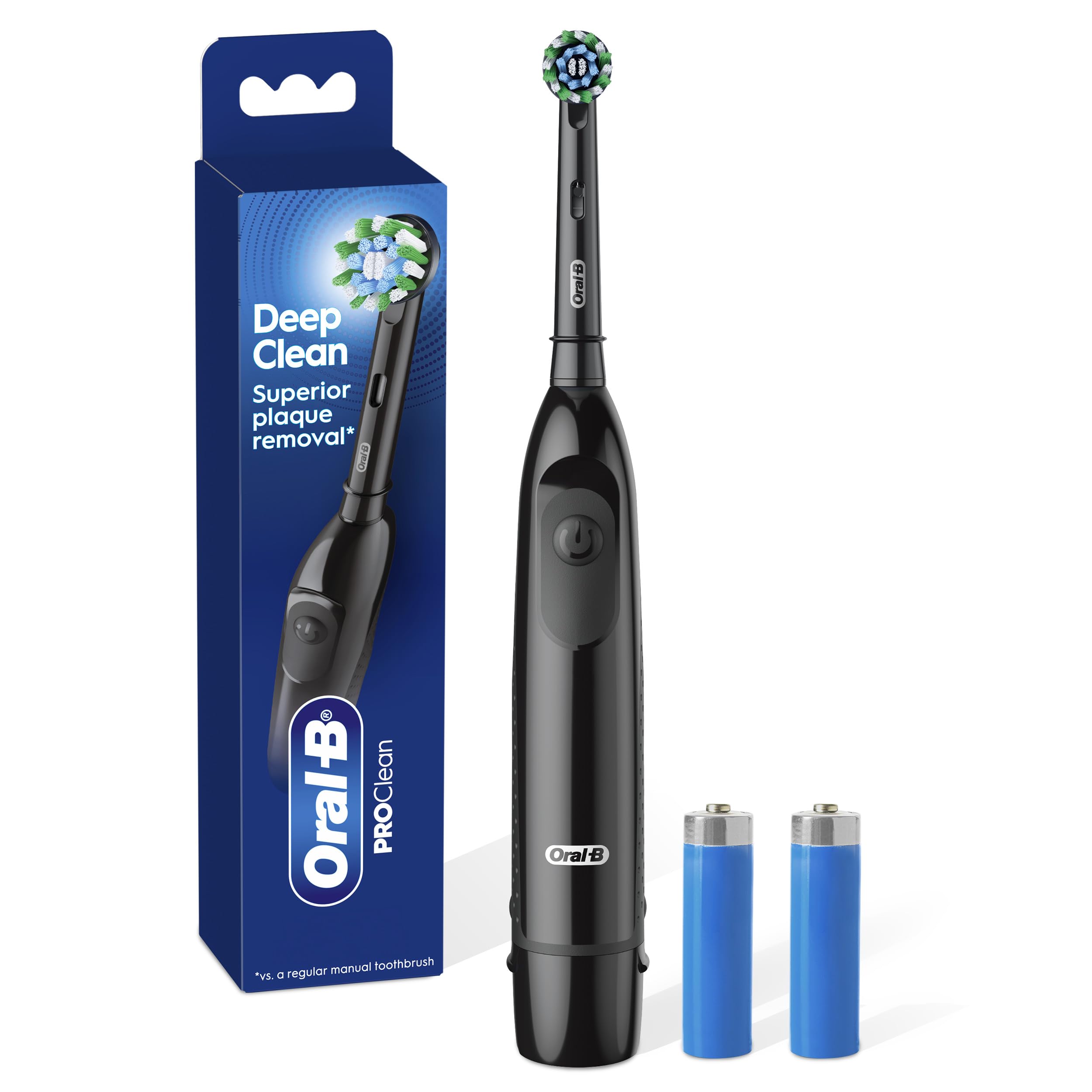 Oral-B Pro 100 CrossAction, Battery Powered Toothbrush, Black, 1 - Product Imagery