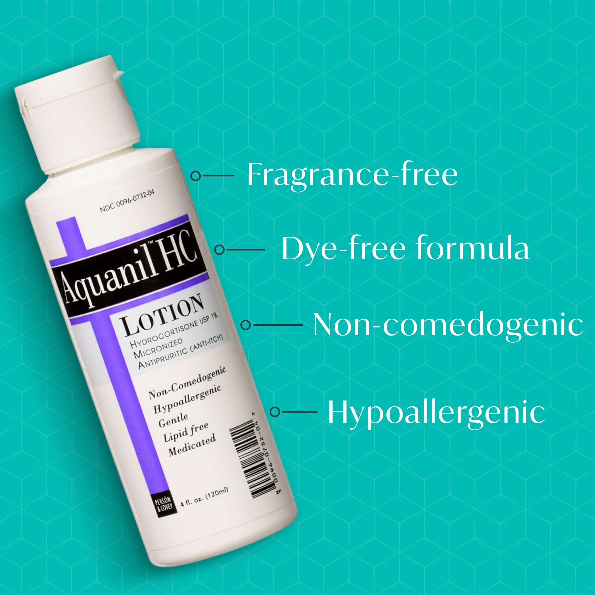 Aquanil HC Lotion, Calming Body Lotion, Anti-Itch Formula, Ideal for all Skin Types - Without Artificial Fragrance