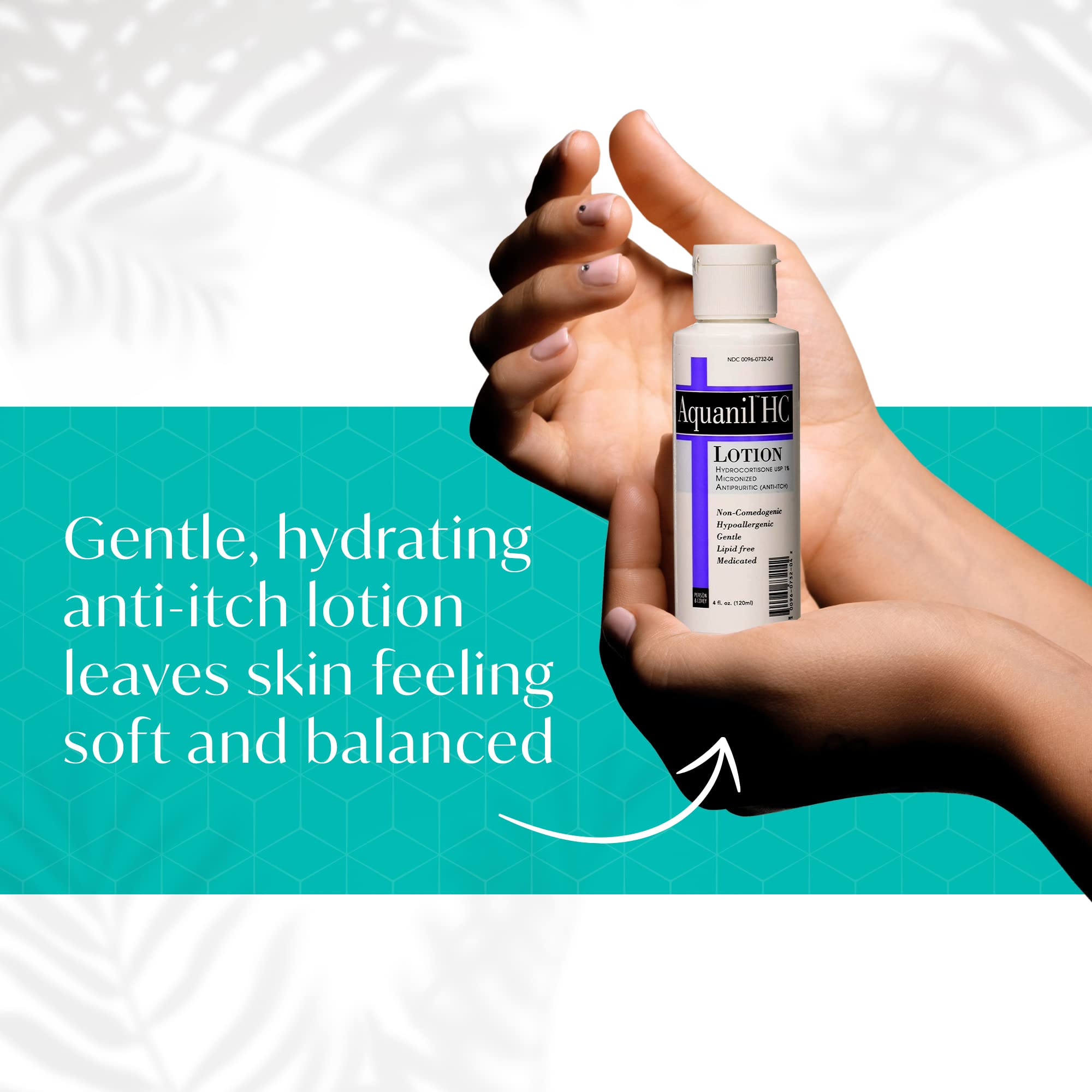 Aquanil HC Lotion, Calming Body Lotion, Anti-Itch Formula, Ideal for all Skin Types - Without Artificial Fragrance