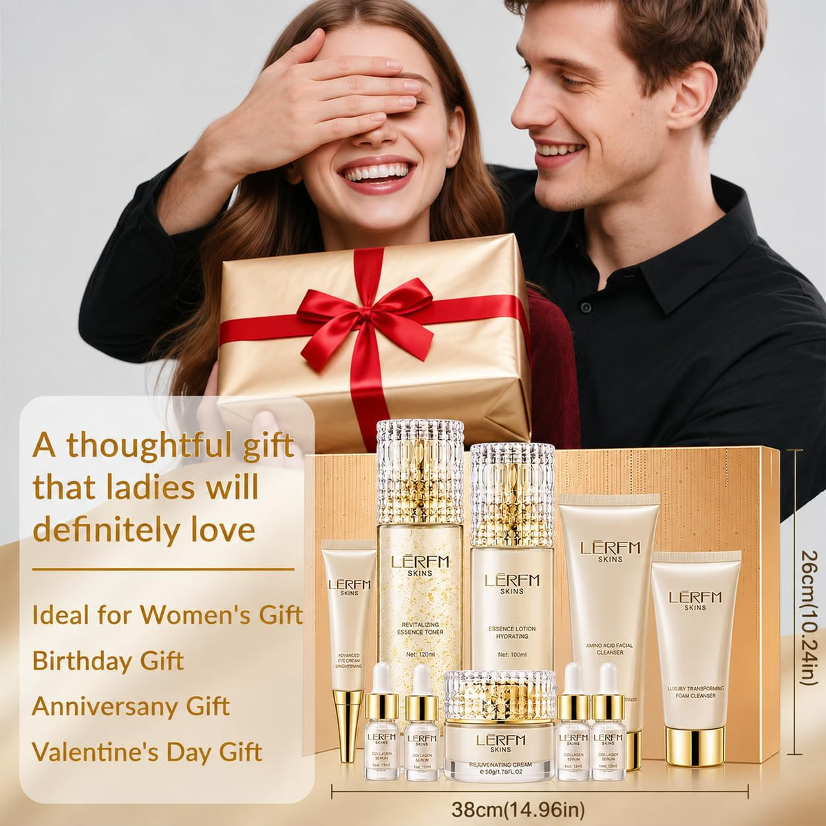 BEAUTYTURESS Anti Aging Skin Care Set - 10pcs - Face Skincare Kit with Collagen - Hydrating & Firming Skin, Include Tone
