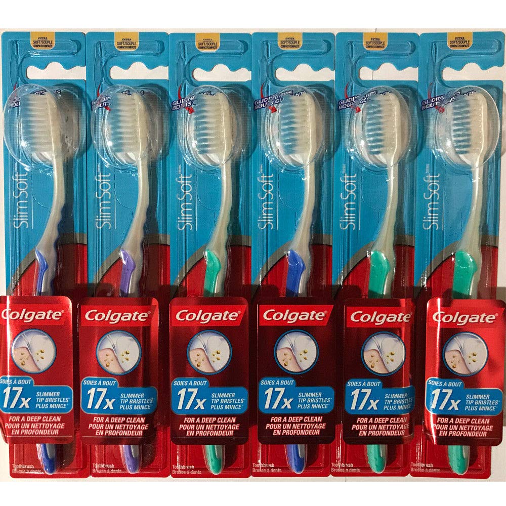 Colgate Slim Soft Gliding Tips Toothbrush, Extra Soft, Compact - Product Imagery