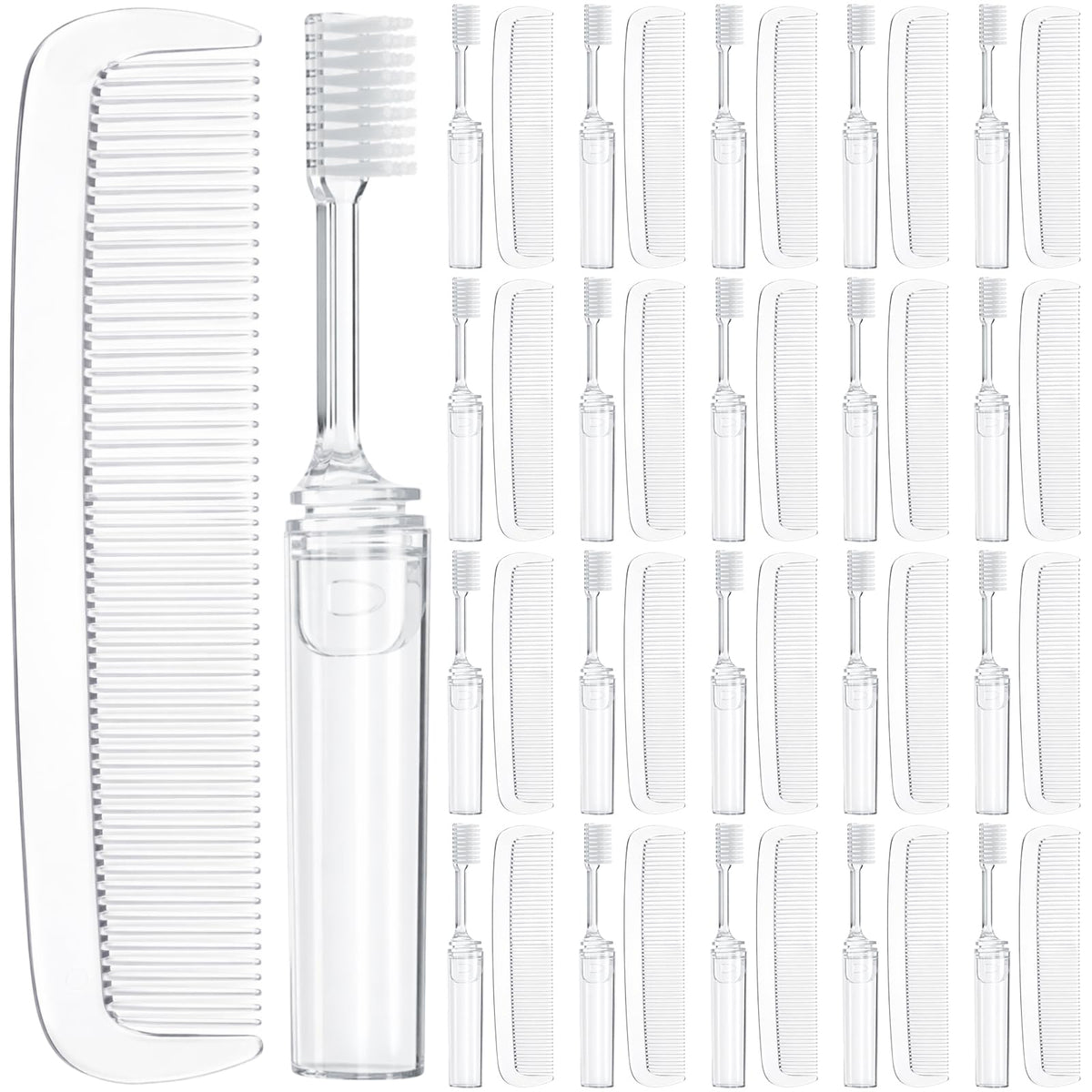 100 Pcs Individually Wrapped Travel Toothbrush and Comb Bulk - Yiyiring Official Imagery - 1