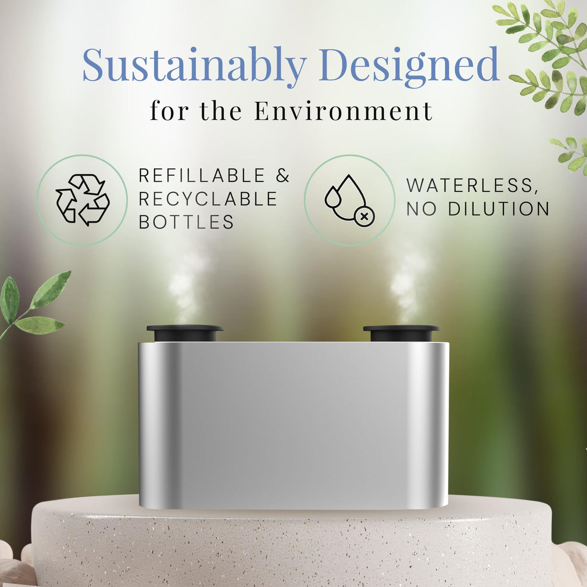 Air Esscentials Mini Duo Smart Waterless Diffuser, 200 m³ Coverage – full view