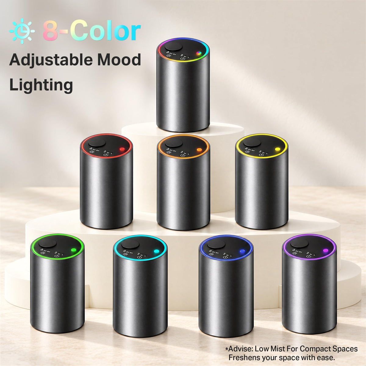Juremouxa Waterless Diffuser for Essential Oil for Car,Home,Starry Gray – full view