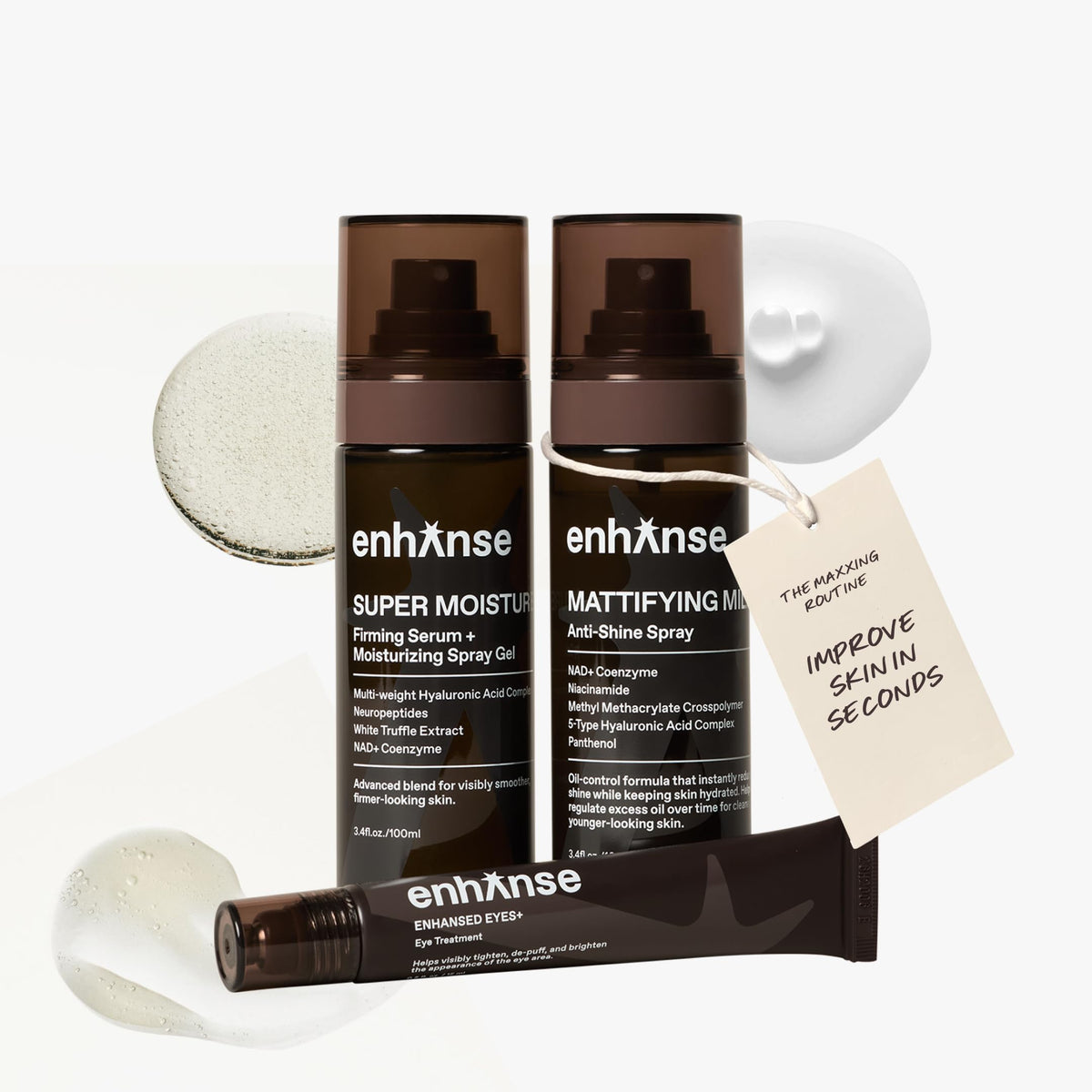 The Maxxing Routine Mens Skincare Gift Set De Puff Matte 3 - ENHANSE Official Imagery - 2