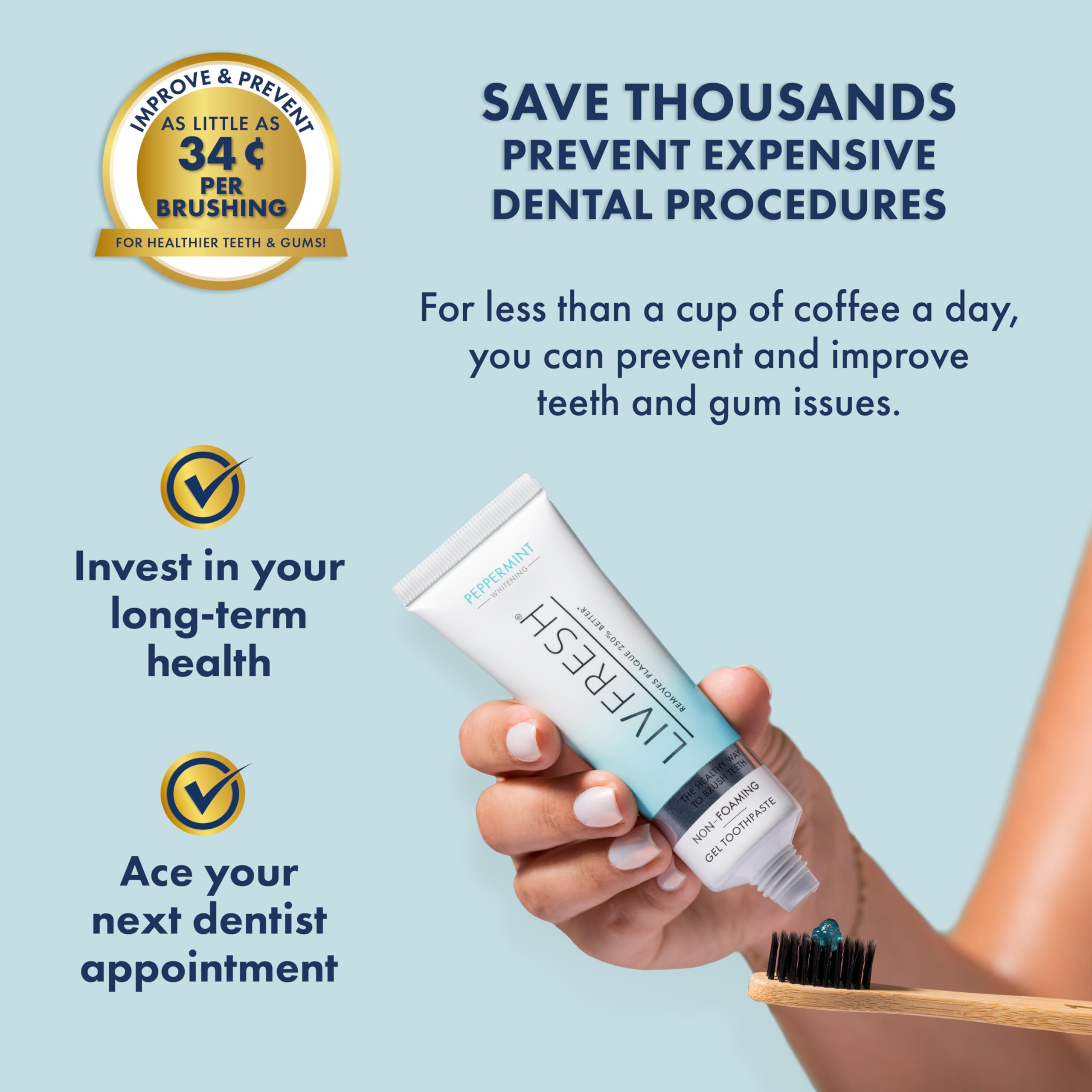 LIVFRESH Toothpaste Gel Peppermint | Clinically Proven