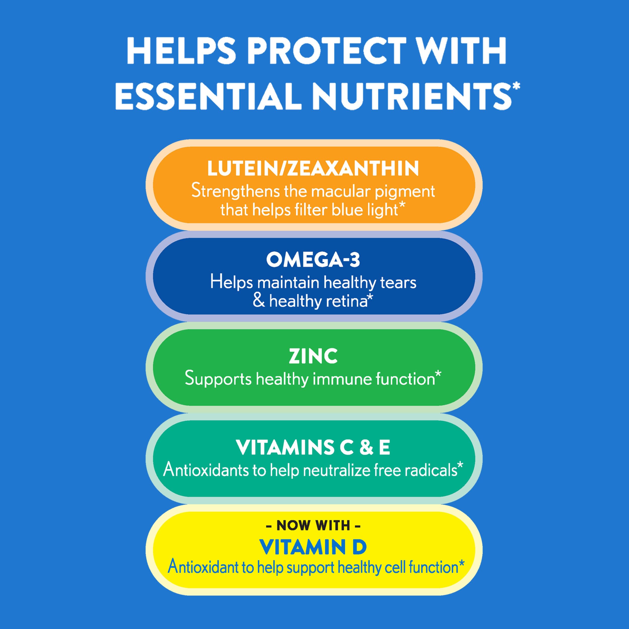 Ocuvite 50+ Eye Vitamins, Lutein & Zeaxanthin Supplement, 90 Softgels