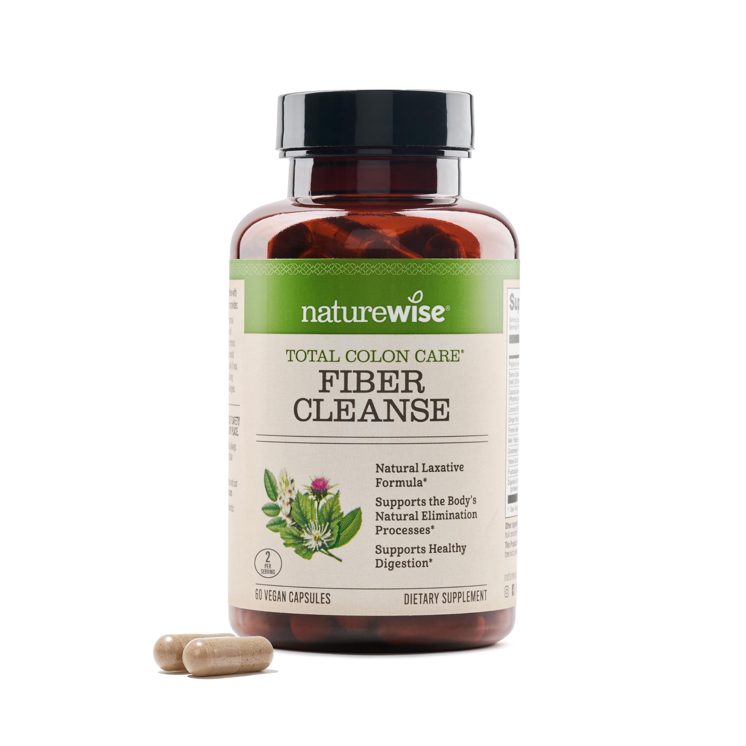 NatureWise Total Colon Care Fiber Cleanse - Natural Laxative - Product Imagery