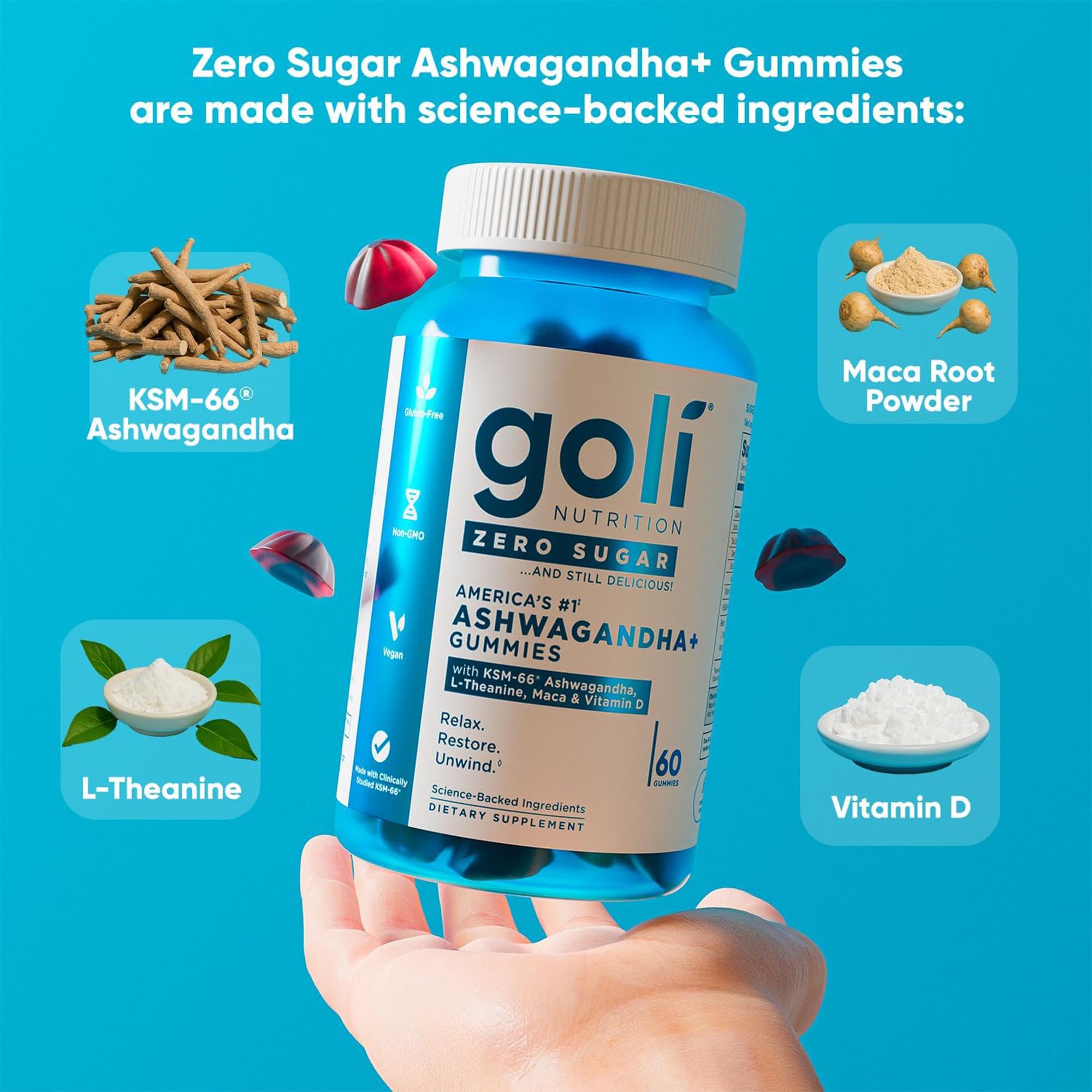 Goli Zero Sugar Trio 3-in-1 Probiotic ACV Gummies 180ct