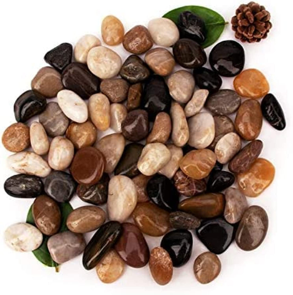 CRMADA [18 Pounds] Aquarium Gravel River Rock, Natural Polished Decorative Gravel,Garden Outdoor Ornamental River Pebble