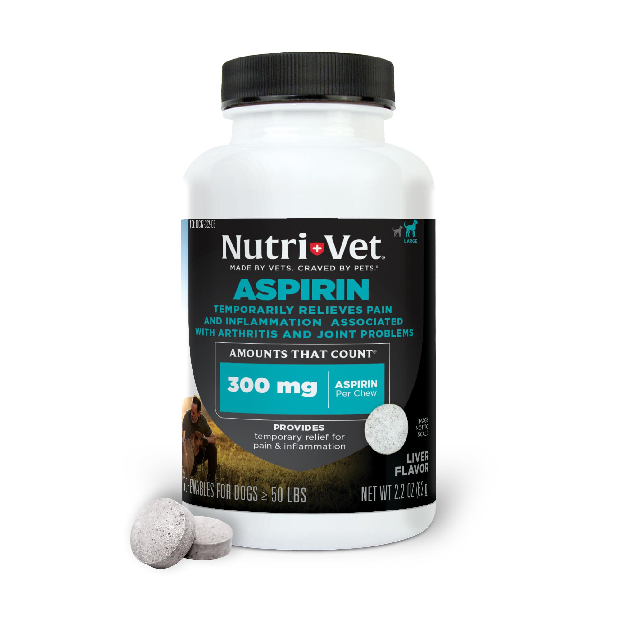 Nutri-Vet Dog Aspirin, Aspirin Tablets for Large Dogs, 300mg, 75 - Product Imagery