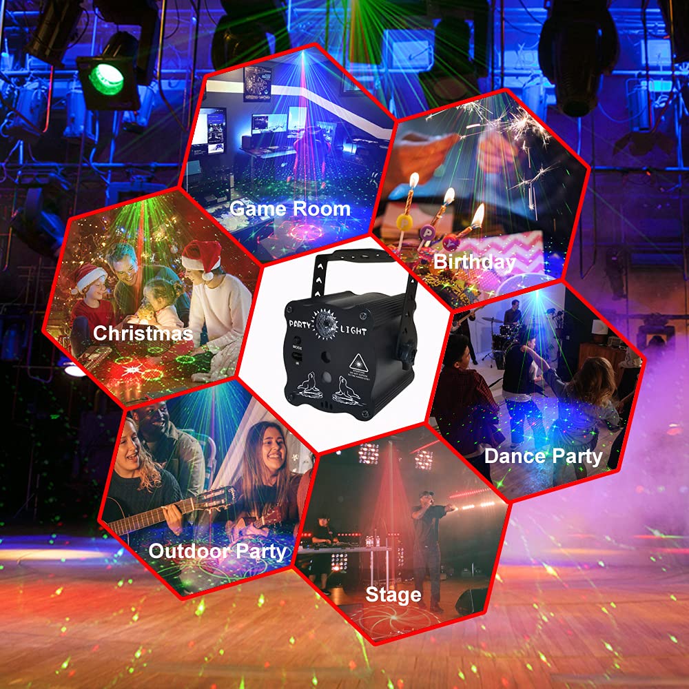 bubusan 2-in-1 Disco Ball Party Lights with Remote, Sound Activated LED Strobe Light for Parties, USB Powered DJ Disco L