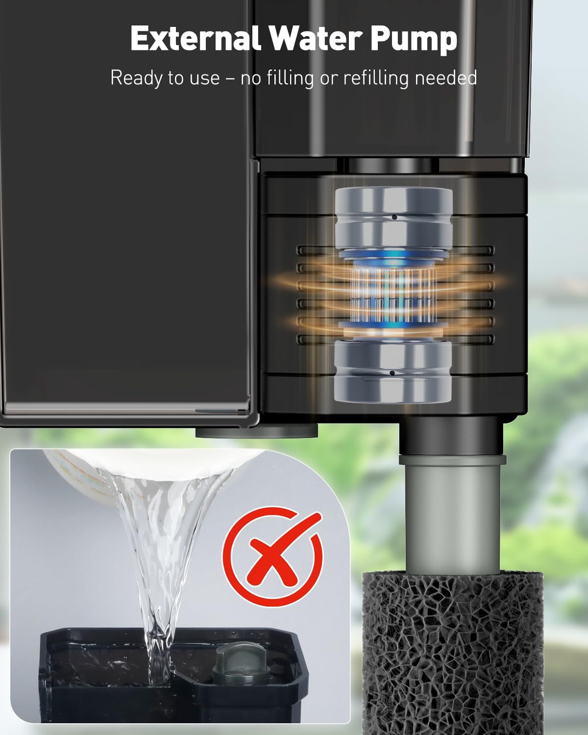 Pawfly 3 W Aquarium Filter, 15 Gallon Fish Tank Filter, 60 GPH Hang on Back Aquarium Filter with Adjustable Water Flow, 