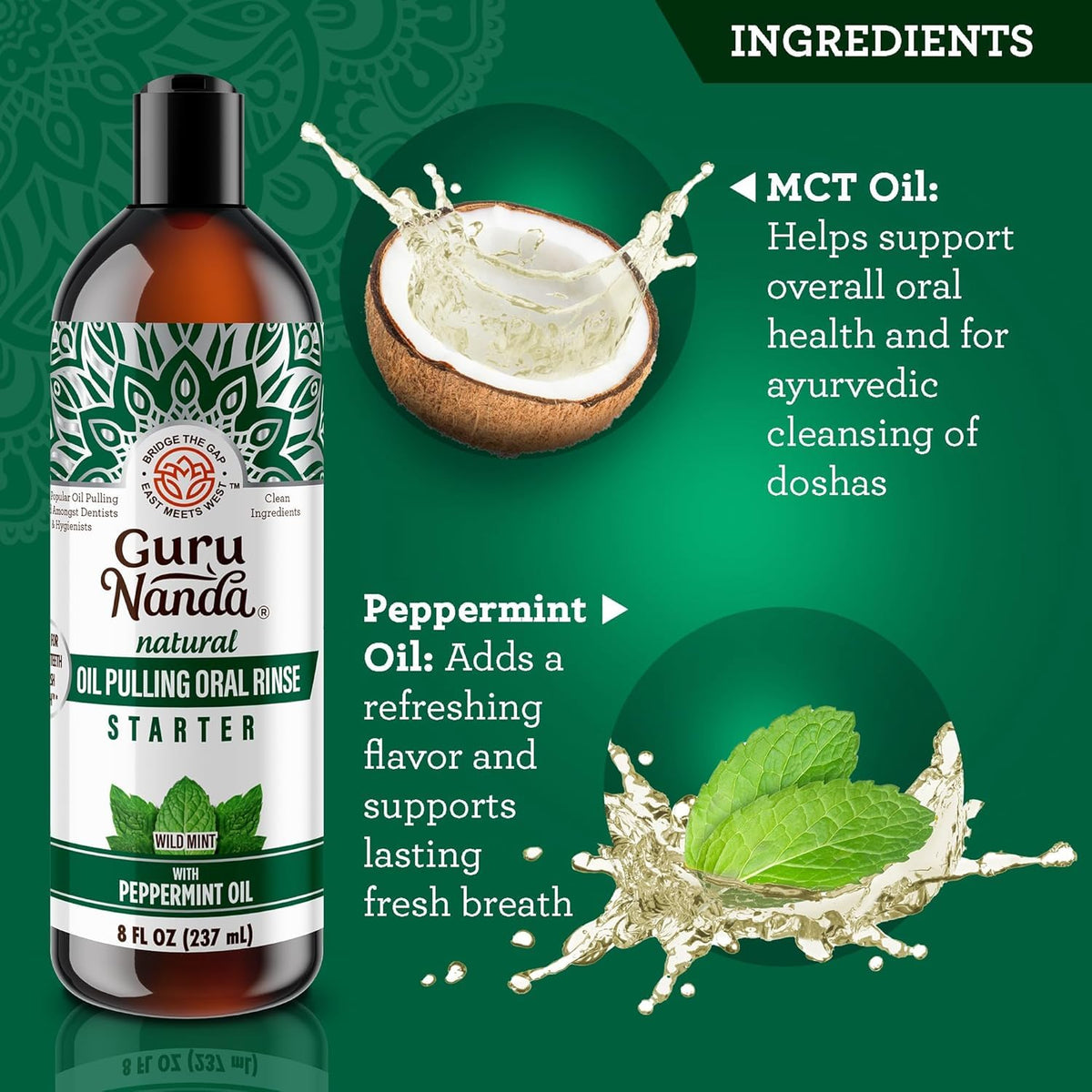 GuruNanda Complete Oral Wellness Kit Coconut Peppermint Oil - GuruNanda Official Imagery - 3