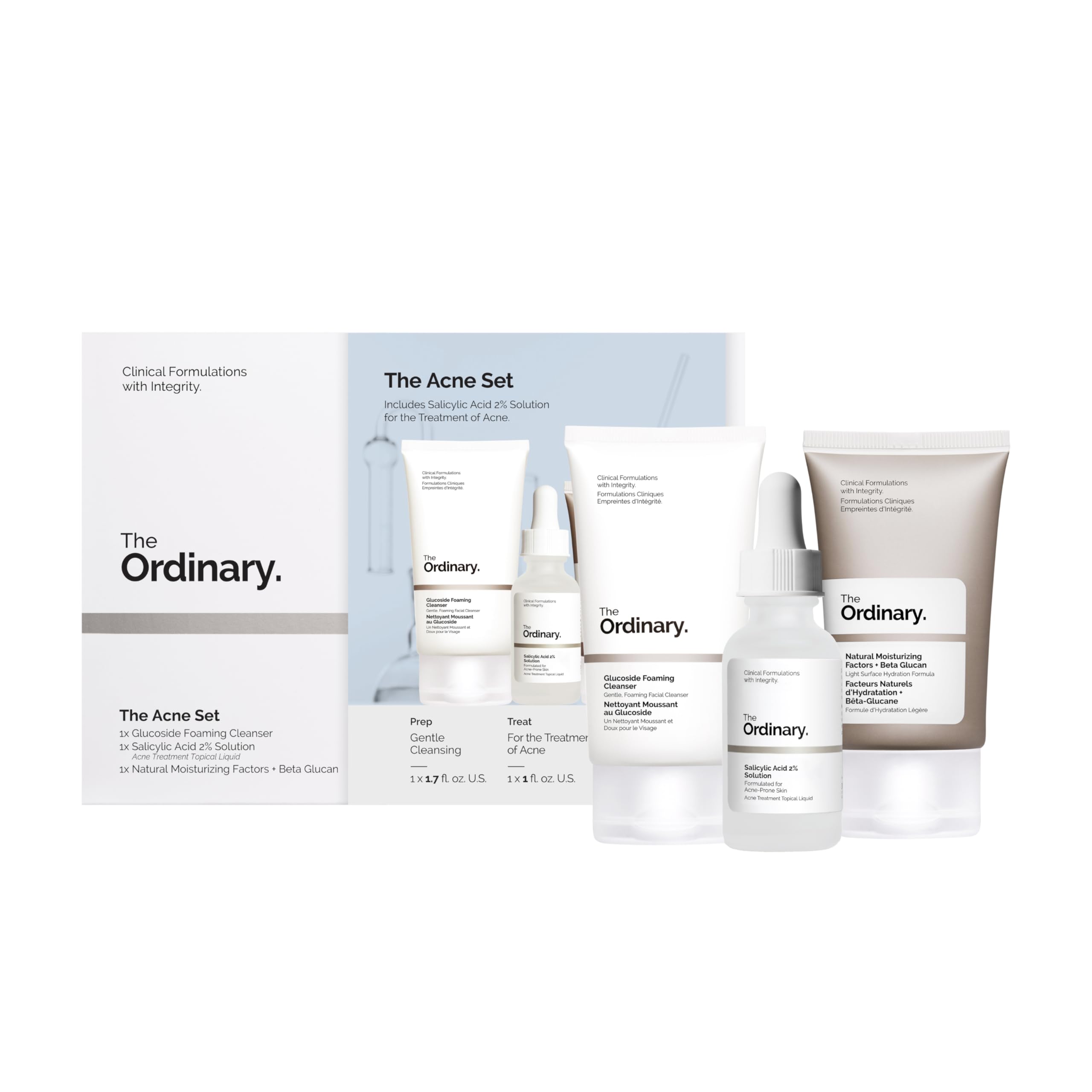 The Ordinary The Acne Set, 3-Step Skin Regimen with Glucoside - Product Imagery
