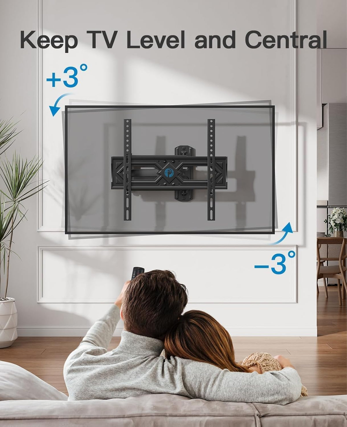 Pipishell Full Motion TV Wall Mount for 26–65 inch TVs up to 77 lbs – full view