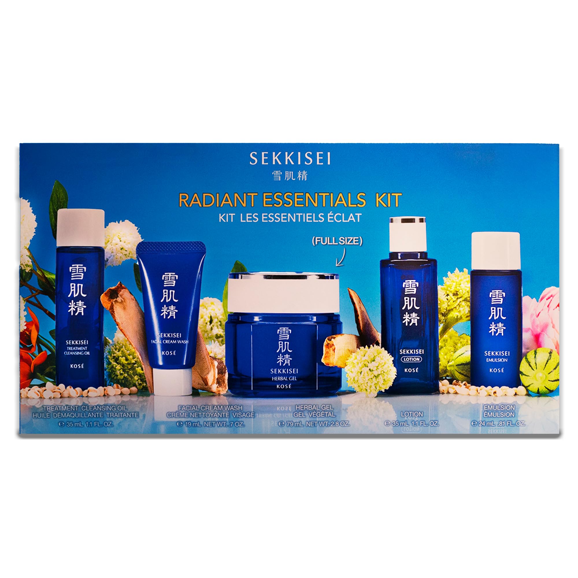 SEKKISEI Radiance Essentials 5-Step Japanese Skincare Kit - Product Imagery