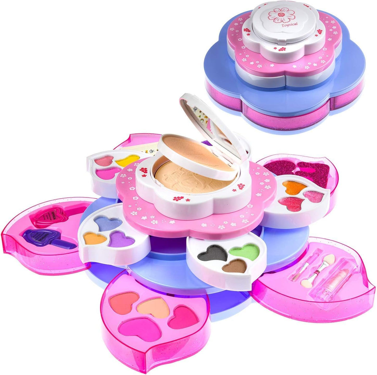 Toysical Makeup Kit for Teens - Flower Palette Gift Set for Teen Girls and Women - Makeup for Girls 10-12 - Petals Expan