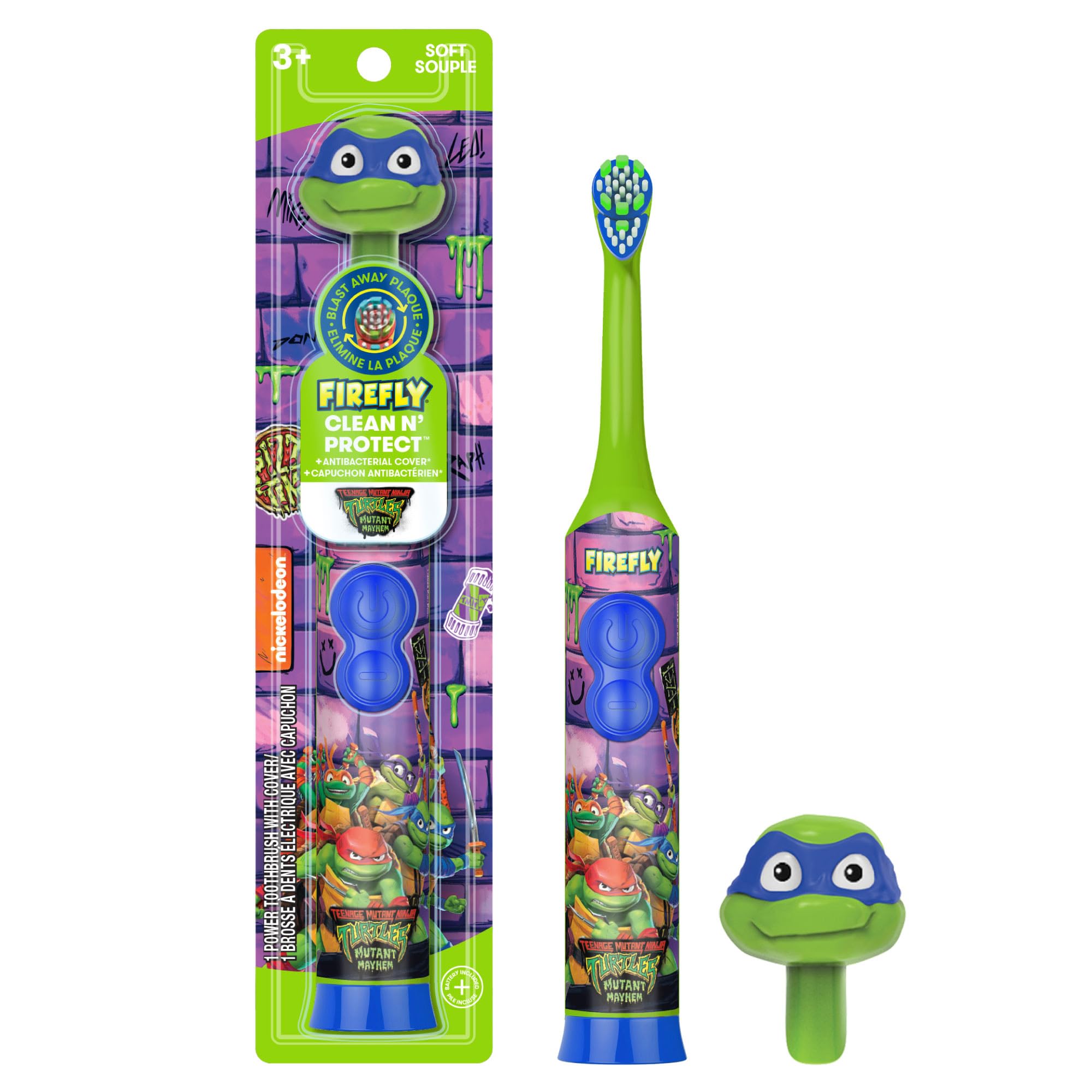 FIREFLY Clean N' Protect TMNT Power Toothbrush, 3D Cover, - Product Imagery