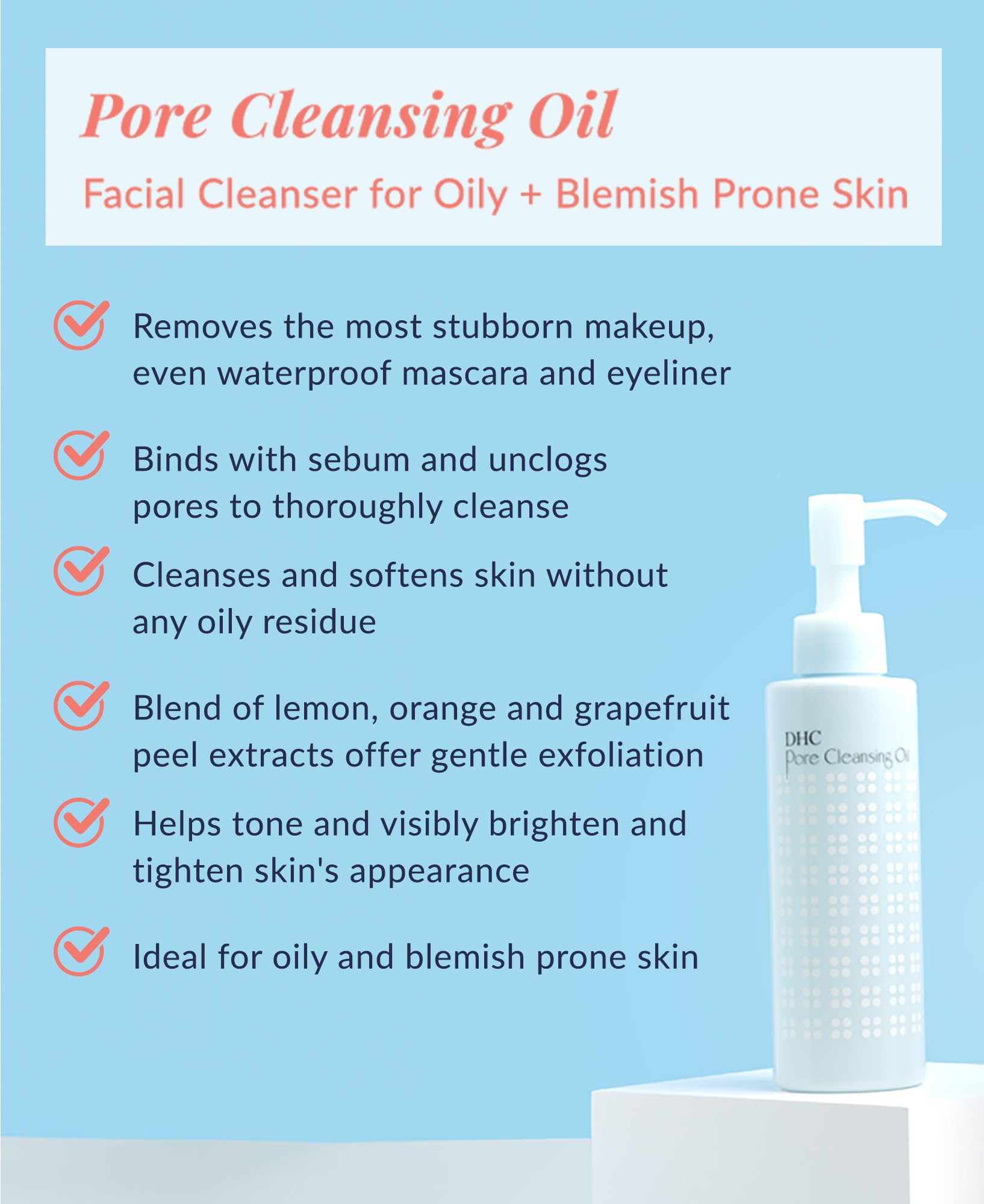 DHC Pore Cleansing Oil, Blackhead Dissolving Makeup Remover, 5 fl. oz.