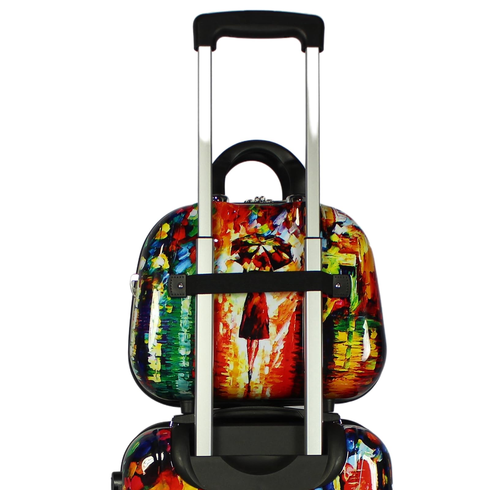 World Traveler 13-inch Paris Nights cosmetic tote bag, stylish handbag with printed design, suitable for travel and organization.