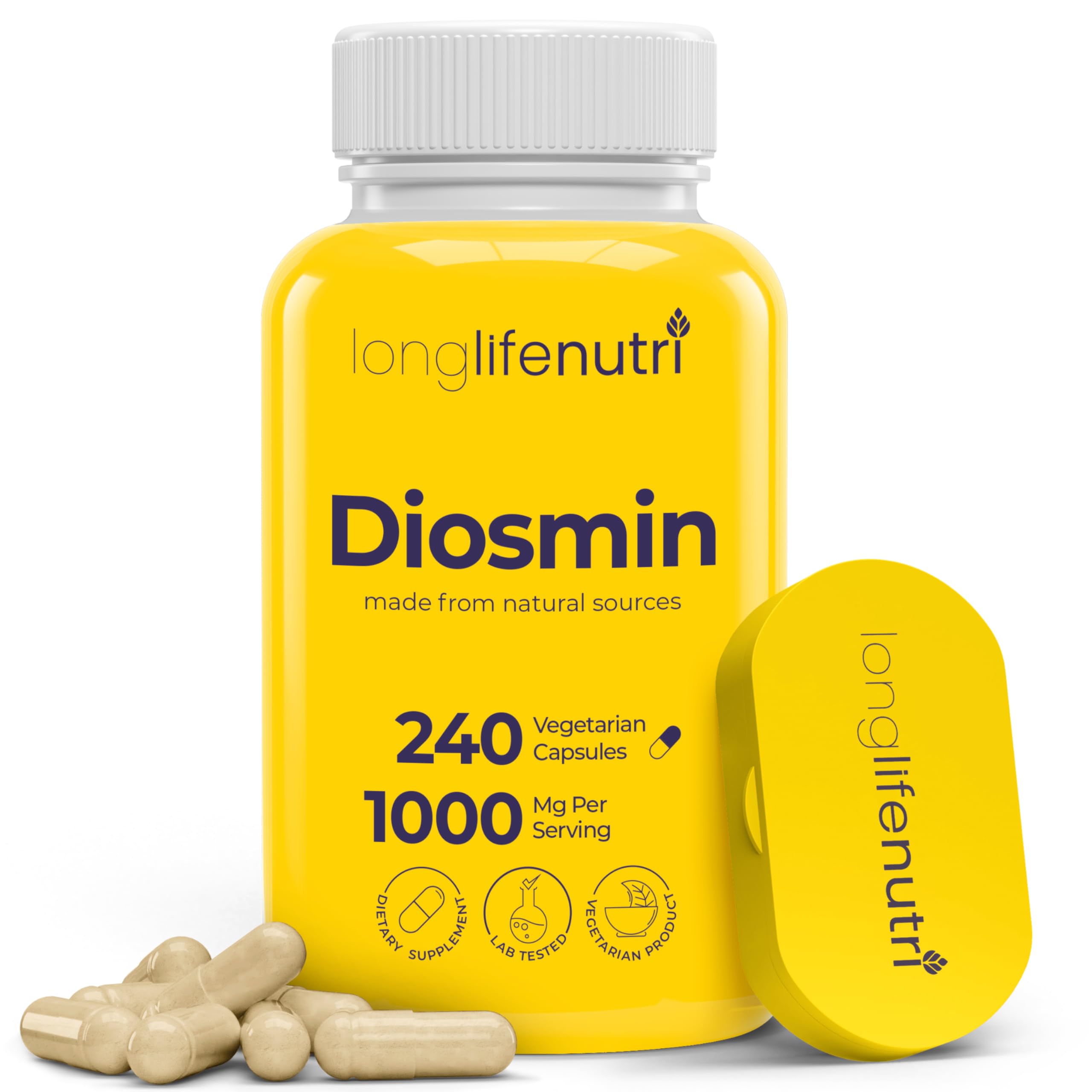 Diosmin 1000mg Advanced Formula - 240 Capsules for Circulatory - Product Imagery