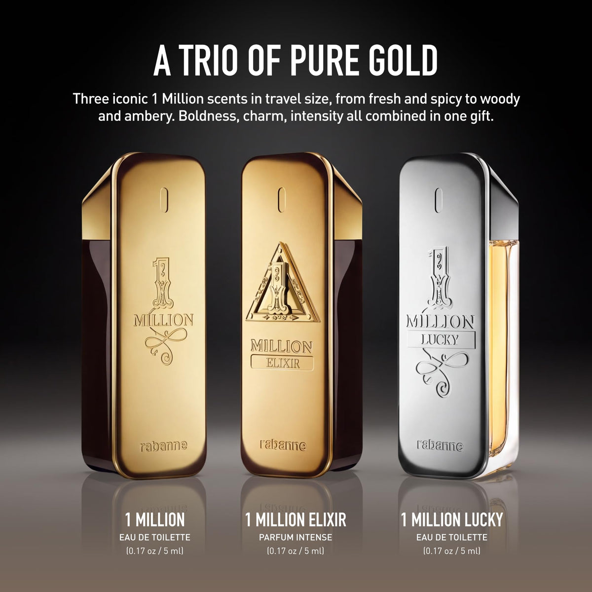 Rabanne Mini Million Trio 3 Piece Men s Cologne Sample Set - Premium Selection Official Imagery - 3
