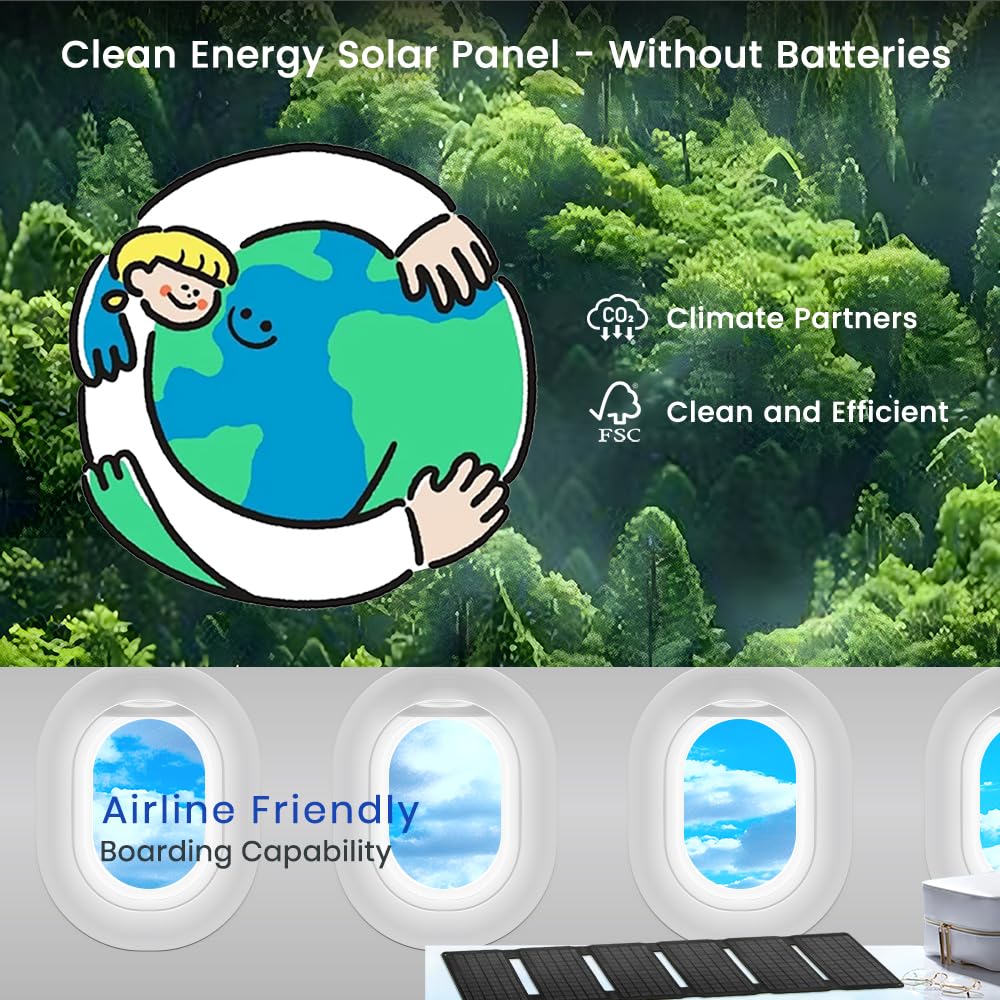 FlexSolar 40W Foldable Solar Panel Charger, USB-C USB-A & DC Outputs – alternate angle