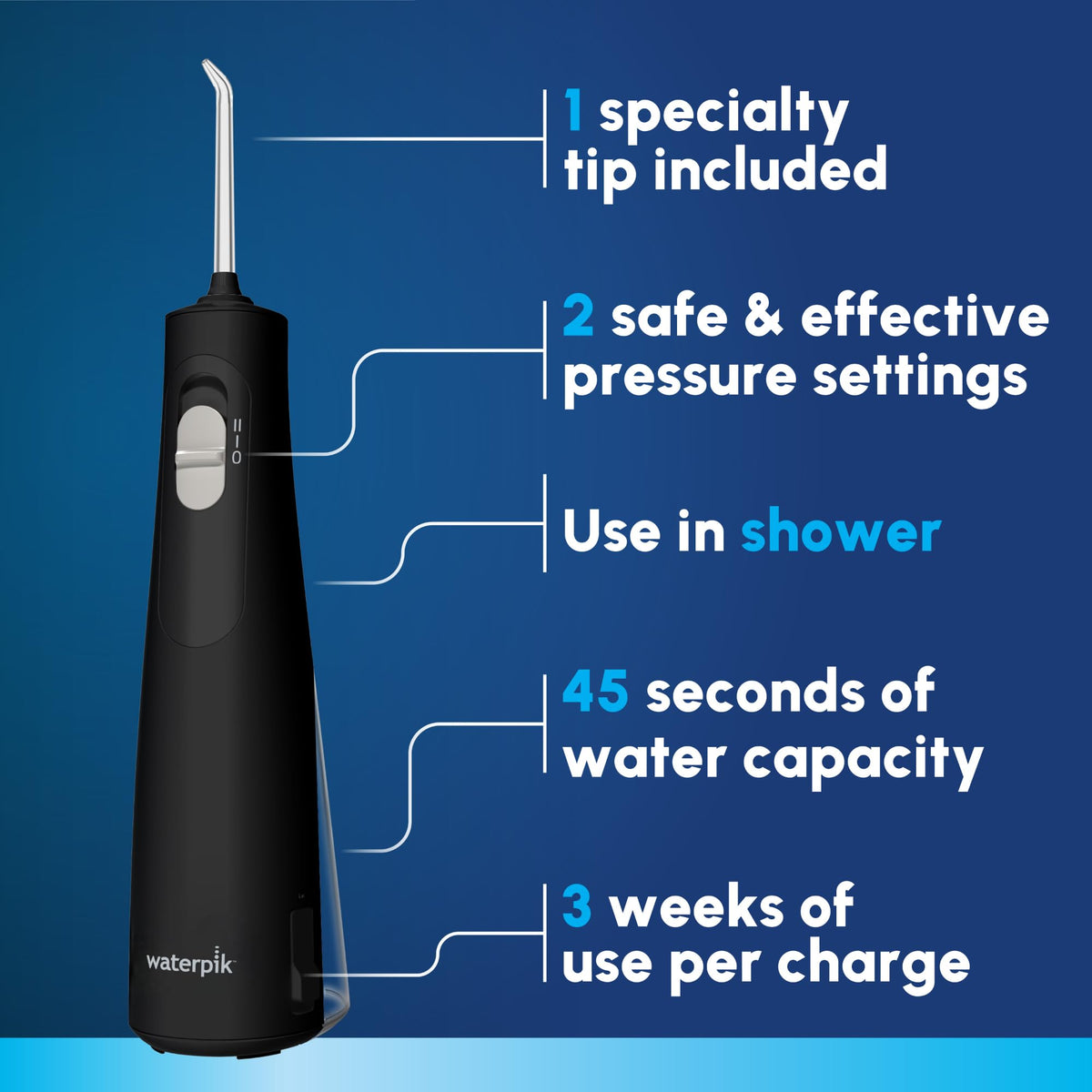 Waterpik Cordless 1100 Rechargeable Portable Water Flosser - Waterpik Official Imagery - 3