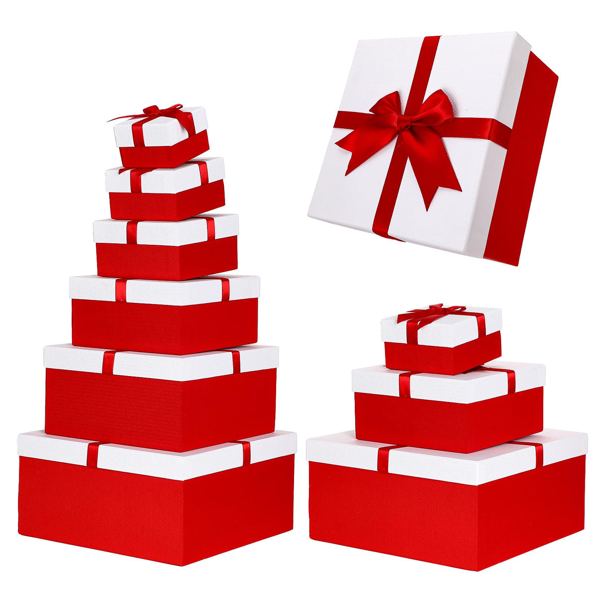 Chivertion 6 Pack Nesting Gift Boxes with Lids Ribbon Large - Chivertion Official Imagery - 8