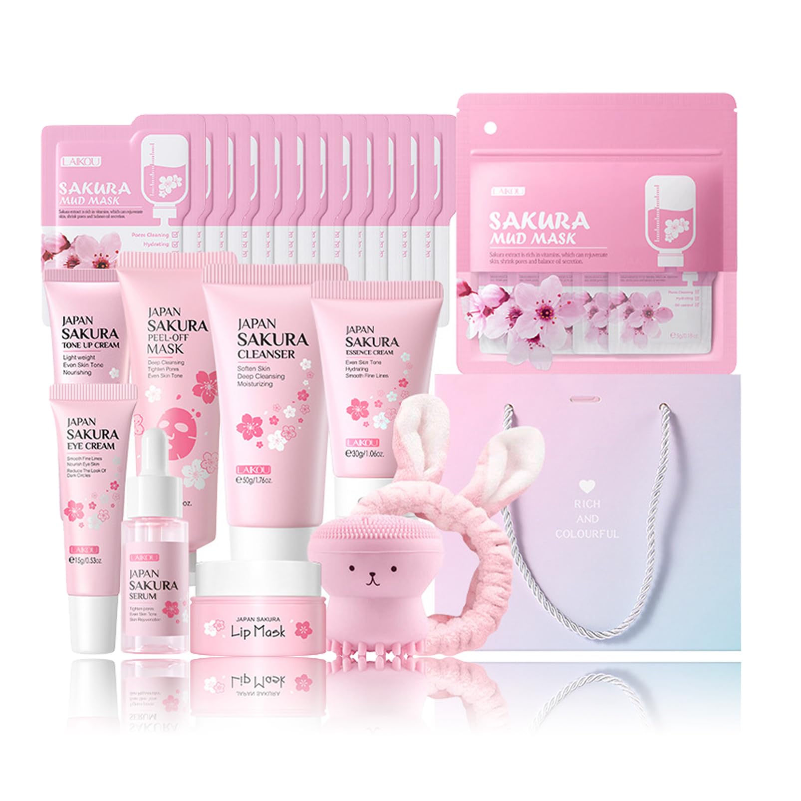 Skin Care Set Sakura Women Beauty Gift Sets Korean Skin Care - Product Imagery