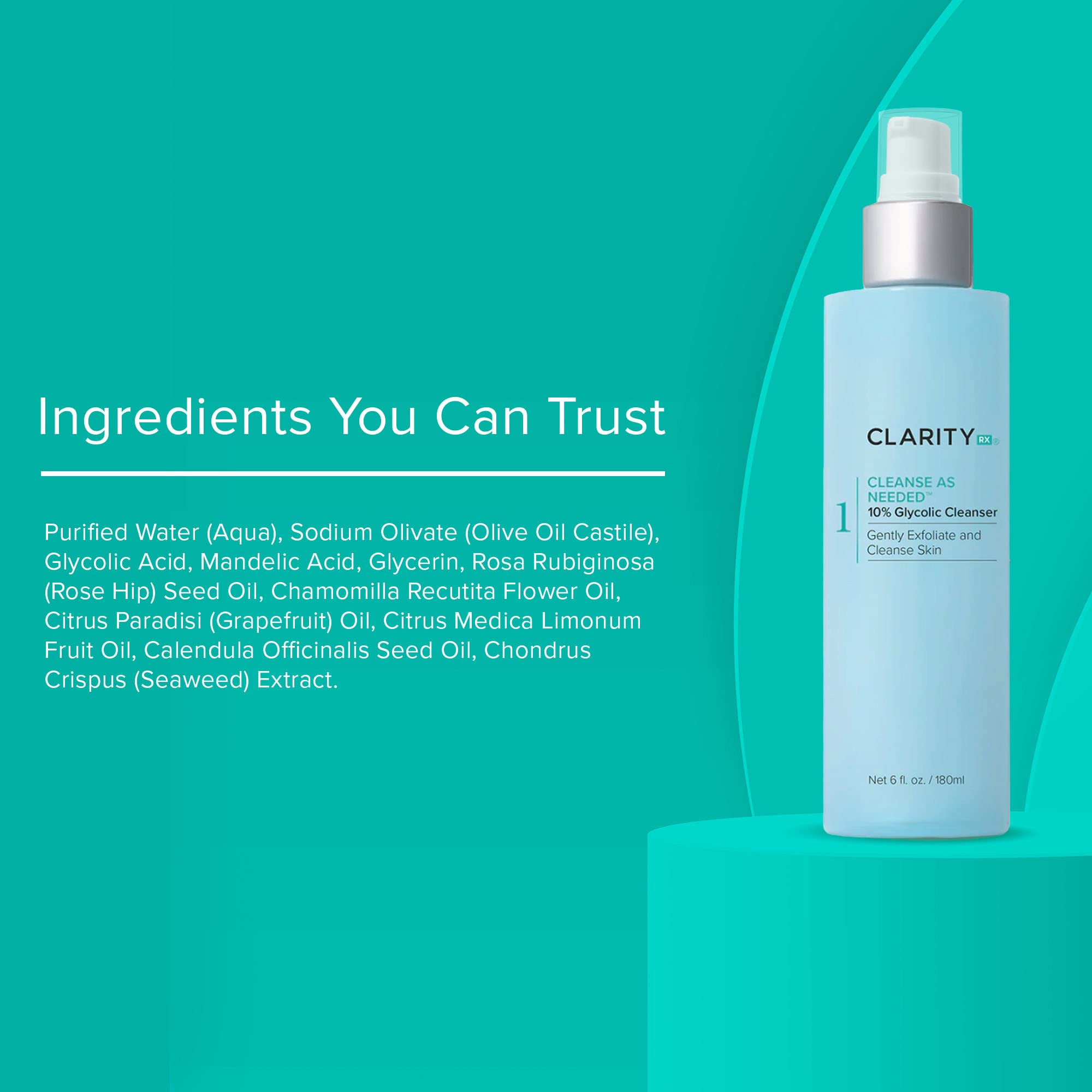 ClarityRx 10% Glycolic Acid Exfoliating Face Wash 4 fl oz