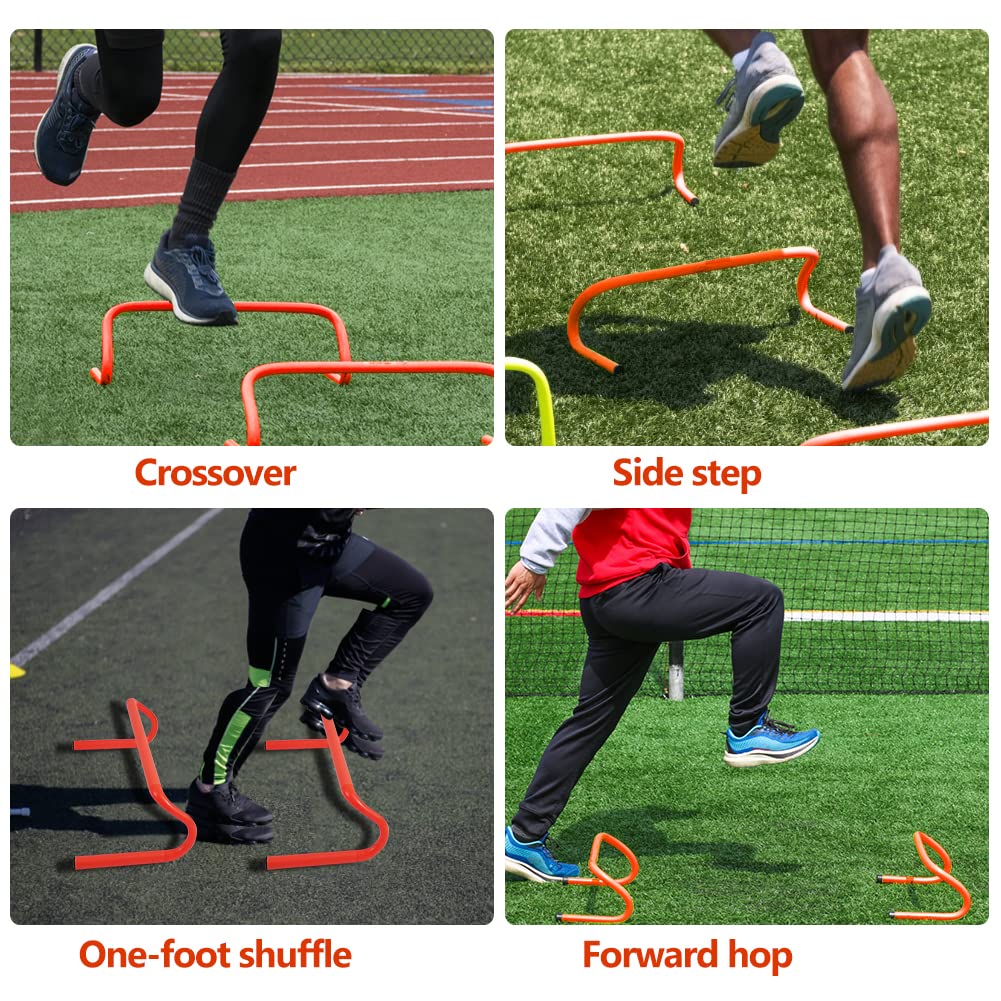 Rainmae Speed & Agility Ladder Training Equipment Set, Includes 12 Rung 20ft Agility Ladder, 4 Agility Hurdles,12 Disc C