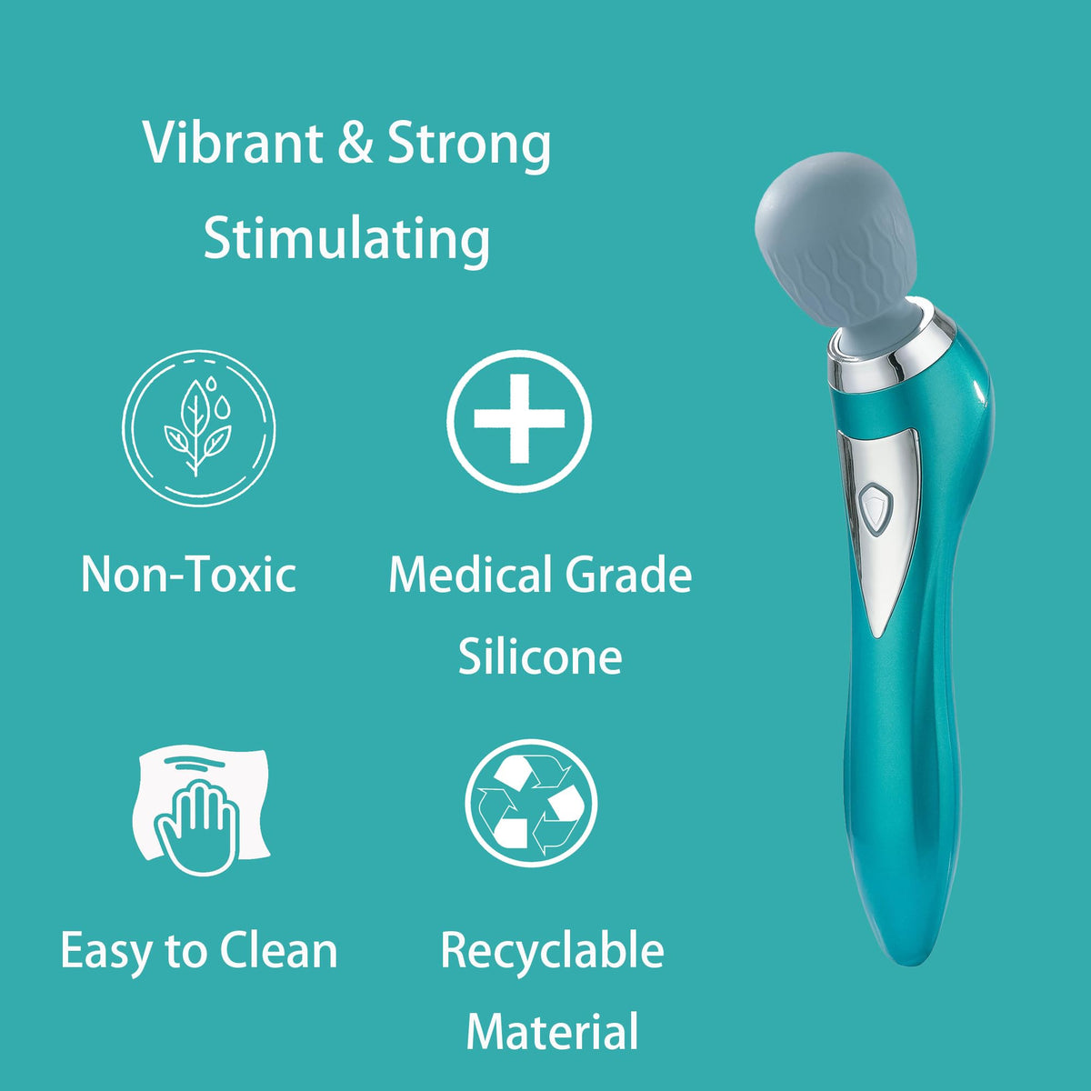 Asopal Handheld Personal Massager, Personal Tension Relief, Portable Rechargeable Body Massage Tool, Cordless Wand Massa