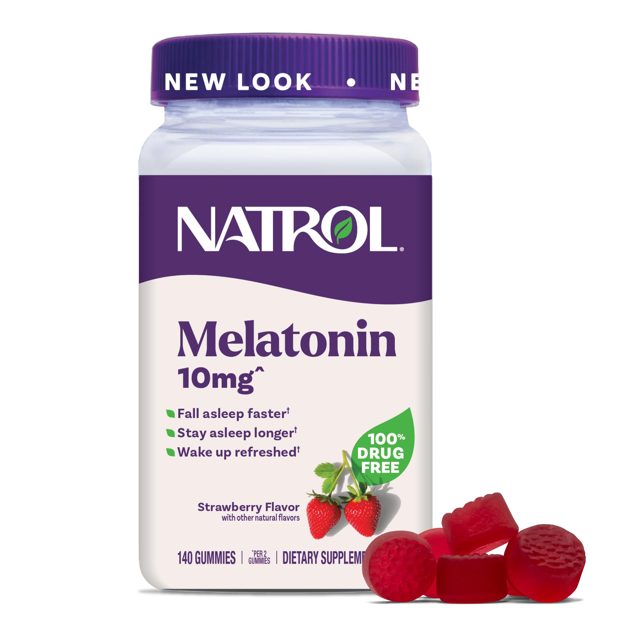 Natrol Melatonin 10 mg Gummies, Sleep Support for Adults, 140 - Product Imagery