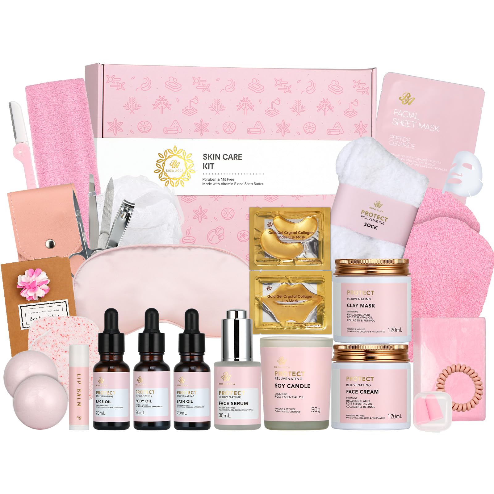 Gifts for Women, Birthday Gift for Women, 30pcs Rose Face Skin - Product Imagery