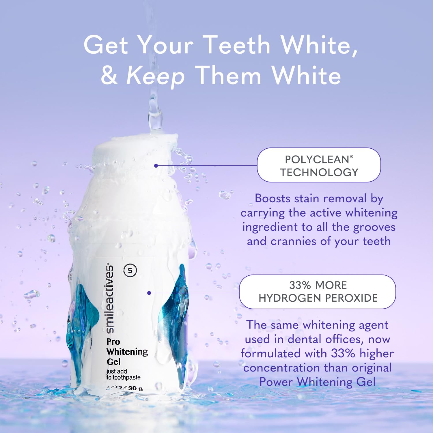 Smileactives Teeth Whitening Kit with Gel & Pen, Hydrogen Peroxide, 30-Day