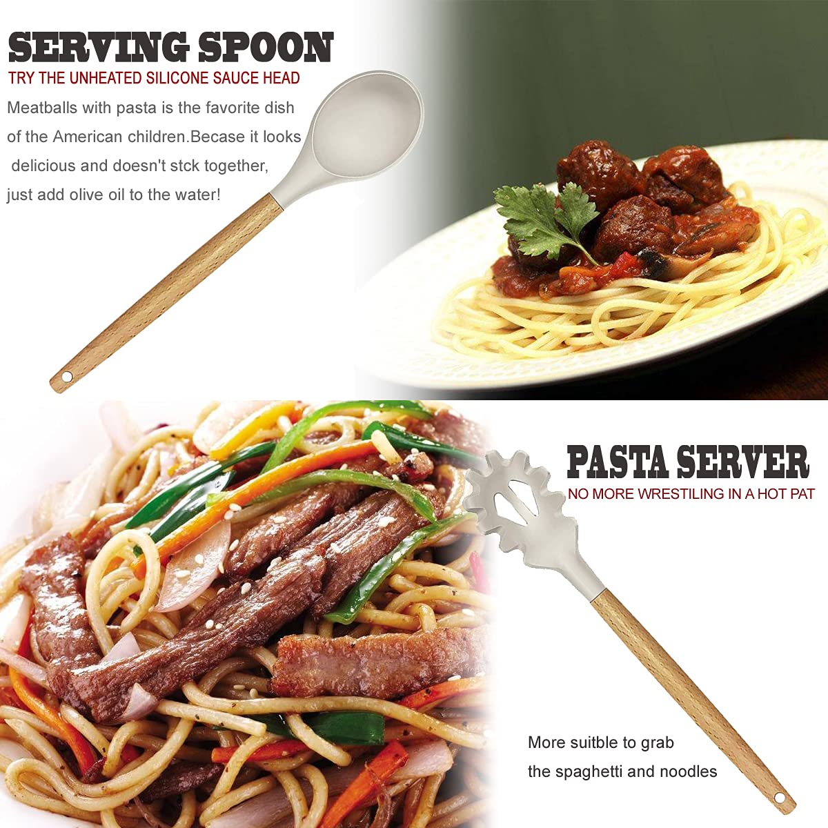 BESTZMWK Kitchen Utensils Set- 35 PCs Cooking Utensils with Grater,Tongs, Spoon Spatula &Turner Made of Heat Resistant F