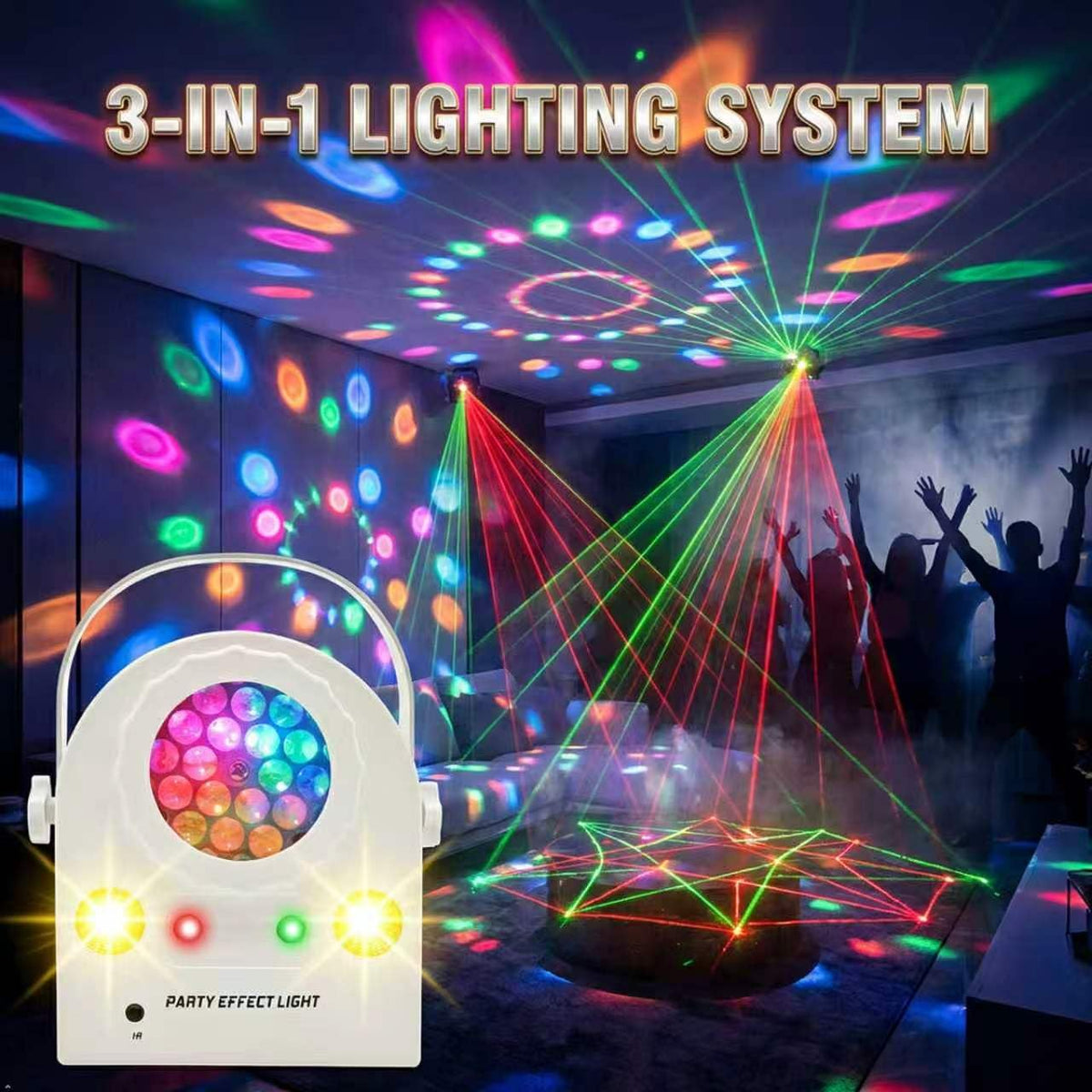 Yiixuyo Disco Ball Party Lights, DJ Party Stage Light – 15000 Kelvin, Acrylonitrile Butadiene Styrene (ABS)