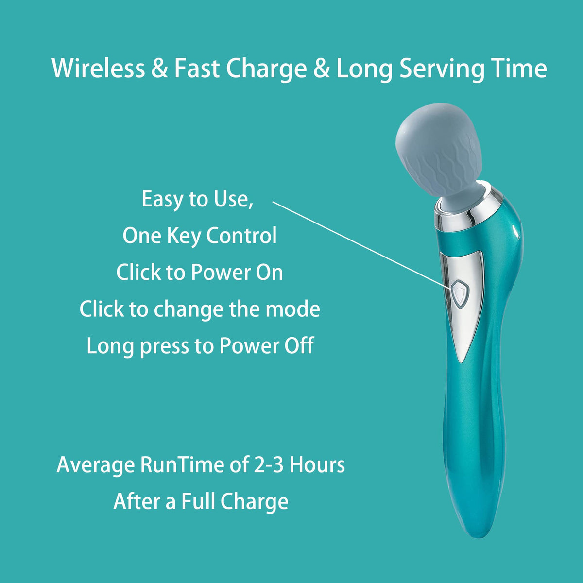 Asopal Handheld Personal Massager, Personal Tension Relief, Portable Rechargeable Body Massage Tool, Cordless Wand Massa
