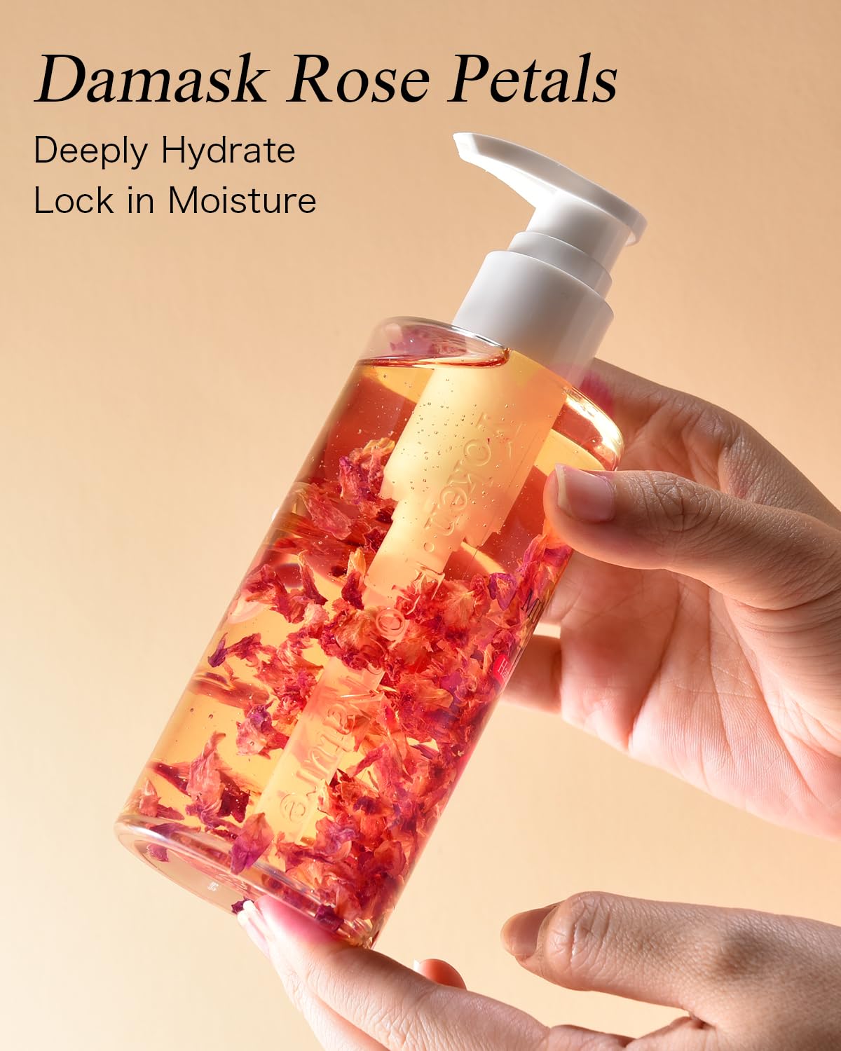 Organic Rose Multi-Use Body Oil For Skin Body, USDA Certified with Petals